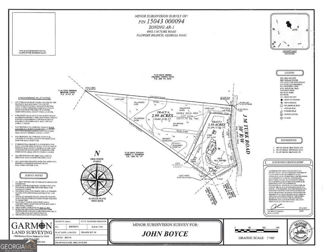 Build your dream home on this beautifully wooded 2.99-acre lot in sought-after Flowery Branch. No subdivision. Close to downtown Flowery Branch, Lake Lanier, I-985, shopping, dining and schools. There is a deeded shared driveway at the entrance and there is a driveway in place for the lot.