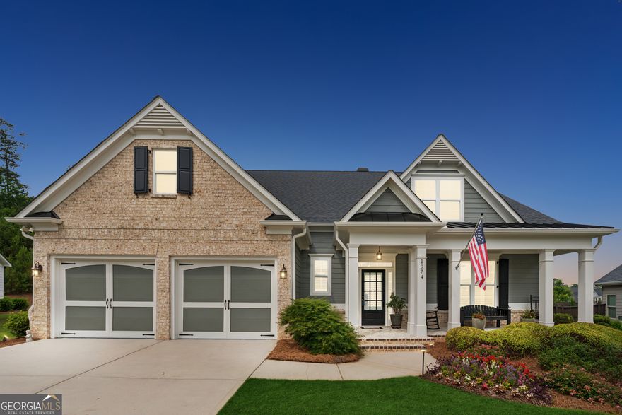 Stunning 4 bed / 3.5 bath immaculate home in highly sought after ACTIVE ADULT community near Kennesaw Mountain. This upgraded home offers all the luxuries you would expect and more. A beautiful entrance foyer with hardwood flooring and built-in shelving welcomes you home. The open concept is ideal for 1 story living. An enormous great room has a wood burning brick fireplace with stunning coffered ceiling and is open to the kitchen/dining area. The chef's kitchen boasts BOSCH dishwasher, 6 burner gas range with vent hood, HUGE ISLAND with barstool seating (and extra cabinet storage in island), Quartz countertops and tile back splash. The spacious dining room features custom judges paneling. The oversized owner suite on main level has a sitting area and access to private back yard. The owner's bath is like none other with a walk-in custom shower with rain head and jets for a luxury spa look and feel. Walk in custom closets round out a complete owner suite area on main level. The laundry room is also on main level with sink. Hardwoods throughout, Central Vac. The outdoor area will WOW you with the GUNITE SALTWATER POOL, HOT TUB, lush, manicured landscaping, and firepit to enjoy the tranquil environment this highly desirable cul-de-sac lot delivers. Upstairs provides 2 large secondary bedrooms (jack and jill) and a full bath with a large unfinished area above the garage, currently used as a workshop. Come preview this stunning, low maintenance home in a one-of-a-kind community, that features walking trails, sidewalks, and clubhouse that offers plenty of social activities to enjoy all the advantages that come with living the active adult lifestyle.
