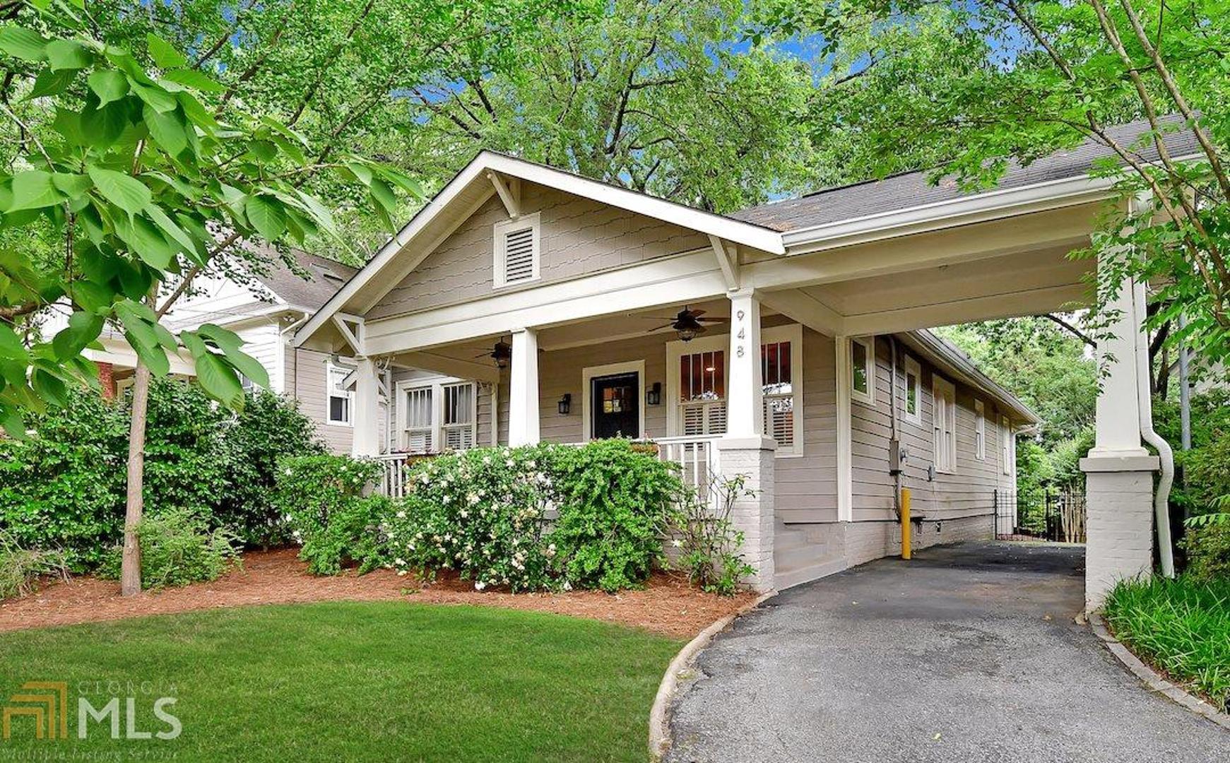 Looking for a move-in ready bungalow? This one is IT! You'll love this desirable floor plan w/ hardwood floors & beautiful finishes throughout. Updated kitchen is open to bright family room w/ vaulted ceilings & skylight. Kitchen includes custom cabinetry, large granite island, stainless steel appliances, and breakfast dining area. Separate large dining room fit for entertaining. Master bedroom retreat has his/her closets & spa bath. Bonus office nook just off of kitchen. Level, fenced backyard w/ large back deck to grill on. You want a rocking chair front porch? This one has it. You'll be spoiled living just 2 blocks from all the Virginia-Highland restaurants/shops + San Francisco Coffee/El Taco are just around the corner.