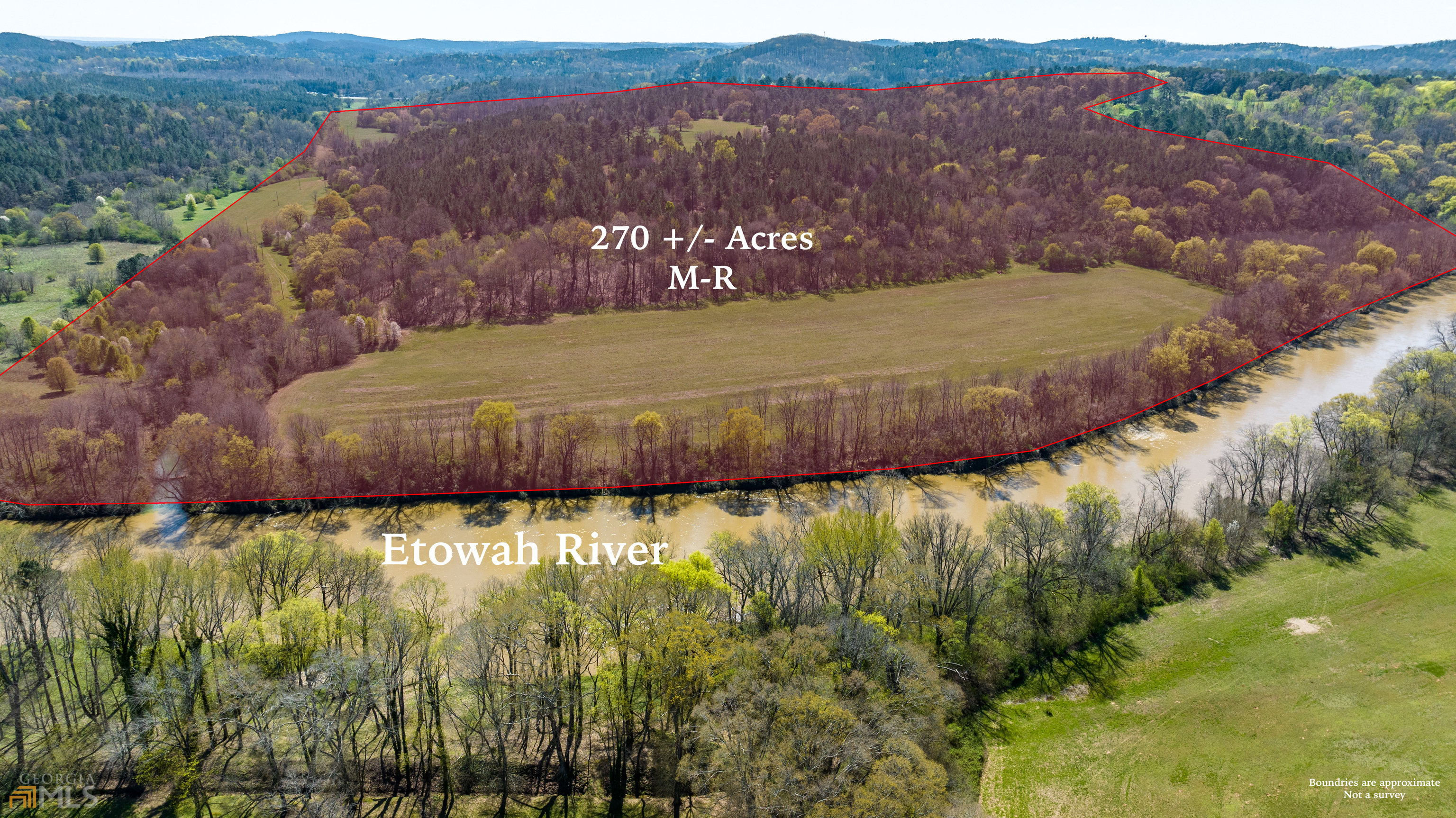 308 Acres of prime residential development land.  River frontage.  Can be divided depending on location. Currently zoned M-R