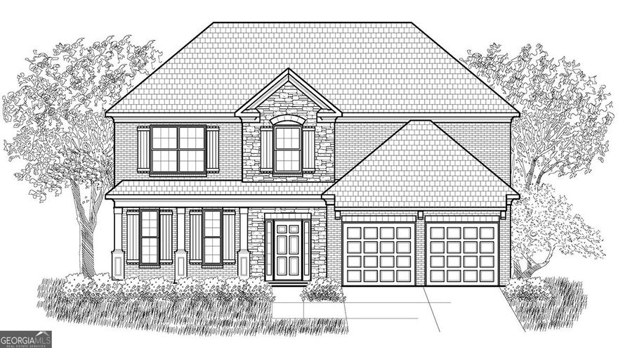 Butner Estates community is ready to welcome you to your new South Fulton, GA home at 7192 Linden Drive! This Lynnbrook floorplan is a beautifully designed 4 bedroom, 3 bathroom, and 2-car  garage home with an open concept layout in 3,045 square feet.  Walk off of the front porch into the welcoming foyer. A coffered ceiling dining room sits immediately to the left. As you continue into the home, you walk into the main living open concept living area. The family room is the perfect place to relax with family and friends in front of the cozy center fireplace. The family room is open to the kitchen and breakfast nook, with doors leading out to the covered back porch. The updated kitchen boasts white cabinets, a butlers pantry, picket-style backsplash, quartz countertops, and stainless-steel appliances. A bedroom and bathroom on the main level is the perfect space for a guest room or study.  On the second level, 2 additional rooms, with walk-in closets, and a dual vanity bathroom make up one side. On the other side of the second level sits the primary suite. The spacious primary suite offers homeowners the chance to rest and relax with the dual quartz vanity, separate tub and tiled shower, and large walk-in closet. The laundry room sits right outside of the primary suite for easy access. The expansive bonus room with a closet, that can be used as a media room or living space, rounds out the second level. Schedule your tour of 7192 Linden Drive with our agents at Butner Estates to make South Fulton, GA your home!