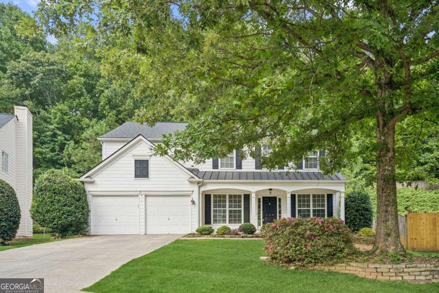 BRAND NEW PRICE! Nestled on a quiet cul-de-sac in The Glen section of coveted Woodlands neighborhood, this gorgeous traditional is the perfect blend of timeless elegance and modern living! A hidden coat closet disguised as an unassuming bookcase is the first surprise of beautiful woodworking detail throughout. Thoughtfully designed and freshly painted, the home features separate formal living and dining rooms, plus dedicated home office with custom built-in bookshelves and desk, recessed lighting, and coffered ceiling. An inviting family room with vaulted ceiling and striking built-in centers around a stunning stone fireplace and flows seamlessly into the eat-in kitchen. Lovely updated granite and stainless chef's kitchen is complete with an island, cozy breakfast nook, and walk-in pantry perfect for daily living and entertaining. Brand new carpet upstairs - including generous primary suite offering dual vanities, a soaking tub, separate shower, and large walk-in closet. Secondary bedrooms are spacious, including one with custom built-in window seat and share a charming full bath with dual sinks and a tub/shower combo. Step outside to a private backyard retreat featuring a stone patio and pergola, ideal for barbecues or relaxing and enjoying nature. Incredible community amenities include a clubhouse, pools, tennis courts, and walking trails, offering an active, connected lifestyle in an awesome location with great schools and more! Bonus: Qualified buyers may be eligible for discounted rate options and no-lender-fee future refinancing.