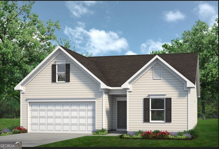 Move in ready September! The Bradley Plan in our Smith Douglas Homes Sycamore Crest community. This top selling Ranch style-plan, offers alot of living space including an open living area with access to a desirable covered patio ideal for seamless indoor outdoor entertaining. The home features a private Owner's suite with a tray ceiling that is separated from the two secondary bedrooms. The walk-in closet has access to the laundry room. Upgraded Vinyl Plank floors throughout the main living area. The kitchen always the hub of the home, has a large island, beautiful granite counters, upgraded stone gray cabinetry, and a pantry all open to the adjacent family room. The 9ft ceiling height adds to the spaciousness of the home! Photos are representative of plan not of actual home being built. Seller incentive with use of preferred lender.
