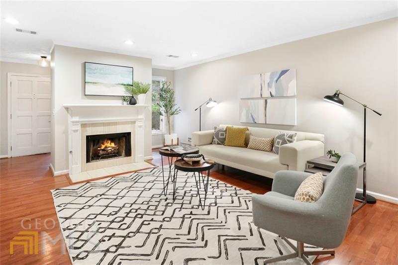 Outstanding value awaits. Tucked away, this gated treelined community is located in the heart of Buckhead with fine dining, shopping, Marta, and interstates at your fingertips and direct access to Shady Valley Park. This accessible, step-less unit has been freshly repainted and nicely updated with a bright, custom kitchen featuring sharp granite counters, under-cabinet task lighting, and high-end stainless appliances including a dual-oven range and wine chiller. The roommate-style floorplan is anything but ordinary featuring an oversized primary suite with a jetted tub, Toto washlet, a large walk-in closet with ELFA shelving, an eat-in kitchen, a separate office, and formal dining room, fireside living room, and a rare, enclosed sun-room. Even better- walk out to your private walk-out patio and additional green space. Other conveniences like added LED can light, Nest Smart Thermostat, Nest wired alarm and keyless entry. Walden on Lenox features a saltwater pool, fitness center, and the HOA includes water, cable, high-speed internet, and trash.