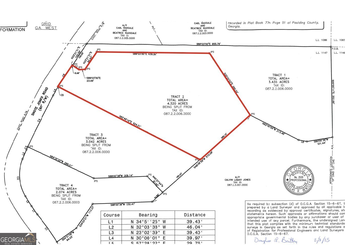 Come build your dream on 4.320 acres of beautiful flowing land, with sections of mature hardwoods, perfect for your own dream home setting in the sought after North Paulding High School District! An absolute wonderful property with an unobstructed lake view on the adjoining property. Frontage on the private Snote Jones Rd. Close to 10 min. from downtown Dallas! Soil test completed. Builder/Owner has 3 other different lots if desired (Lot 1: 3.435ac, Lot 3: 3.042ac, Lot 4: 2.074ac; See other lot listings) and can Build To Suit! Plenty of options on a pristine piece of North Paulding property! Lots are staked and roped off for easy viewing at the property borders!