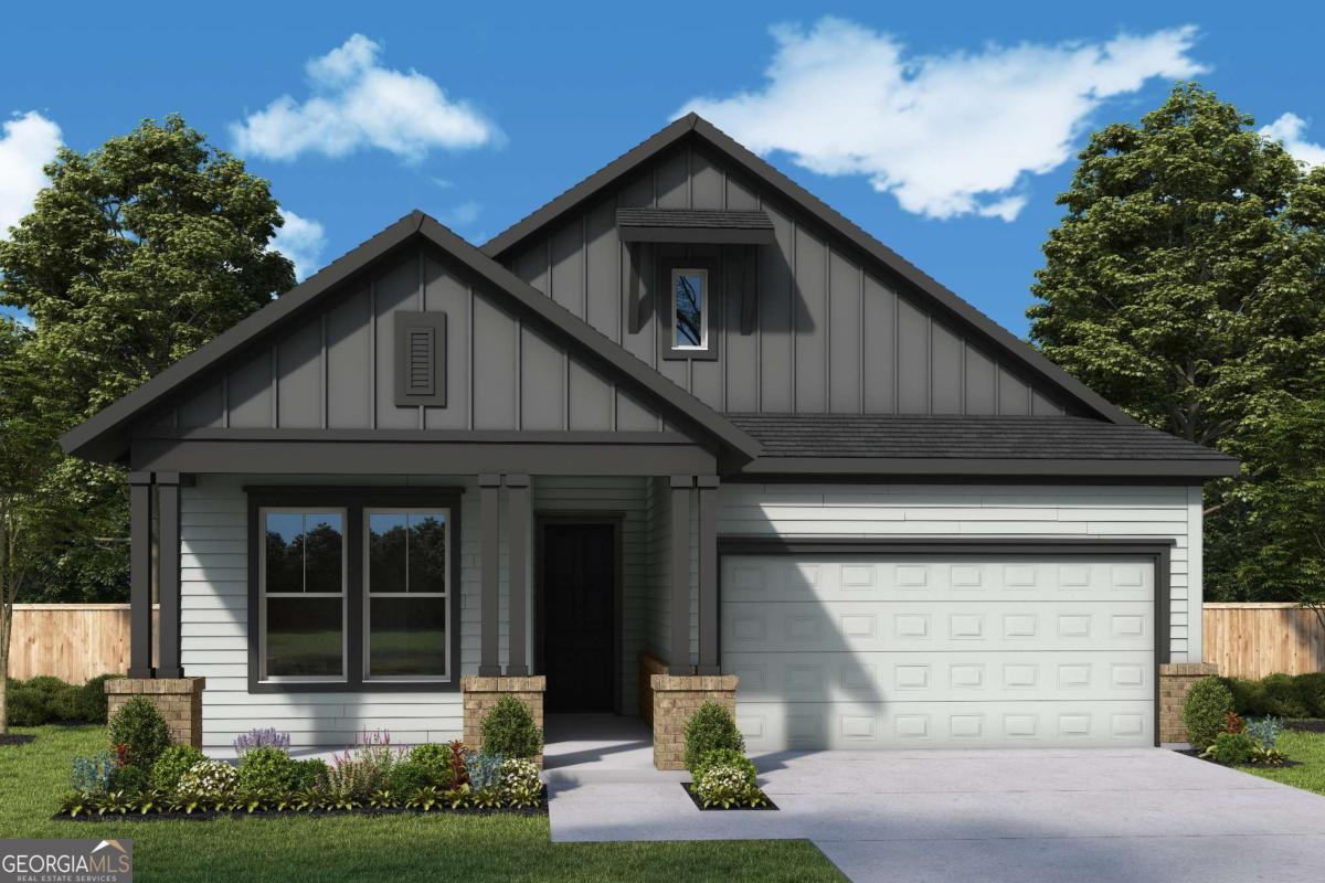 The Octavia by David Weekley Homes in Maple Grove at Towne Lake. 55 and better swim and pickle ball community! Blends timeless luxury with top-quality craftsmanship to create a remarkable place for everyday joys. The covered porch and entryway present a glamorous first impression that extends throughout the sunny, open-concept living spaces. This ranch style home will features 3 bedrooms and 2 bathrooms. Cook up family favorites and endeavor toward new culinary frontiers in the streamlined kitchen nestled in the heart of the home. The deluxe Owner's Retreat features a contemporary en suite bathroom and a walk-in closet.