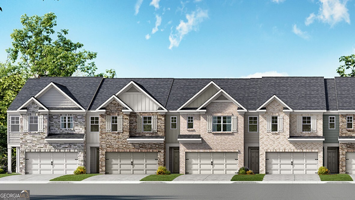 The new construction townhome at 2545 Poppy Court, is ready to be your future home in our popular Greyton Springs Place community in Buford, GA. This Salisbury two-story townhome plan features 3 bedrooms and 2.5 bathrooms in 1,857 square feet along with a 2-car garage. As you step off the front porch, a long foyer welcomes you and leads into the open-concept main living area. A large family room is the perfect place for family and friends to gather or for a quiet night with a book or movie. The family room flows into the well-appointed kitchen with a center island, granite countertops, subway tile backsplash, white shaker-style cabinets, and stainless-steel appliances. A dining area directly off the kitchen provides space for a dining table and opens onto the back patio. There is also a half bathroom tucked away on the first floor. Up the stairs you'll turn from the landing into the primary suite. A spacious bedroom is complimented by the en suite bathroom featuring a separate tub and shower, dual vanity, water closet, linen closet, and a roomy walk-in closet. Across the landing you'll be led into an additional bedroom that's perfect for a game room or office space. 2 secondary bedrooms, the laundry room, additional bathroom with dual vanity. Our agents at Greyton Springs Place are ready to make 2545 Poppy Court your future townhome in the welcoming city of Buford, GA!