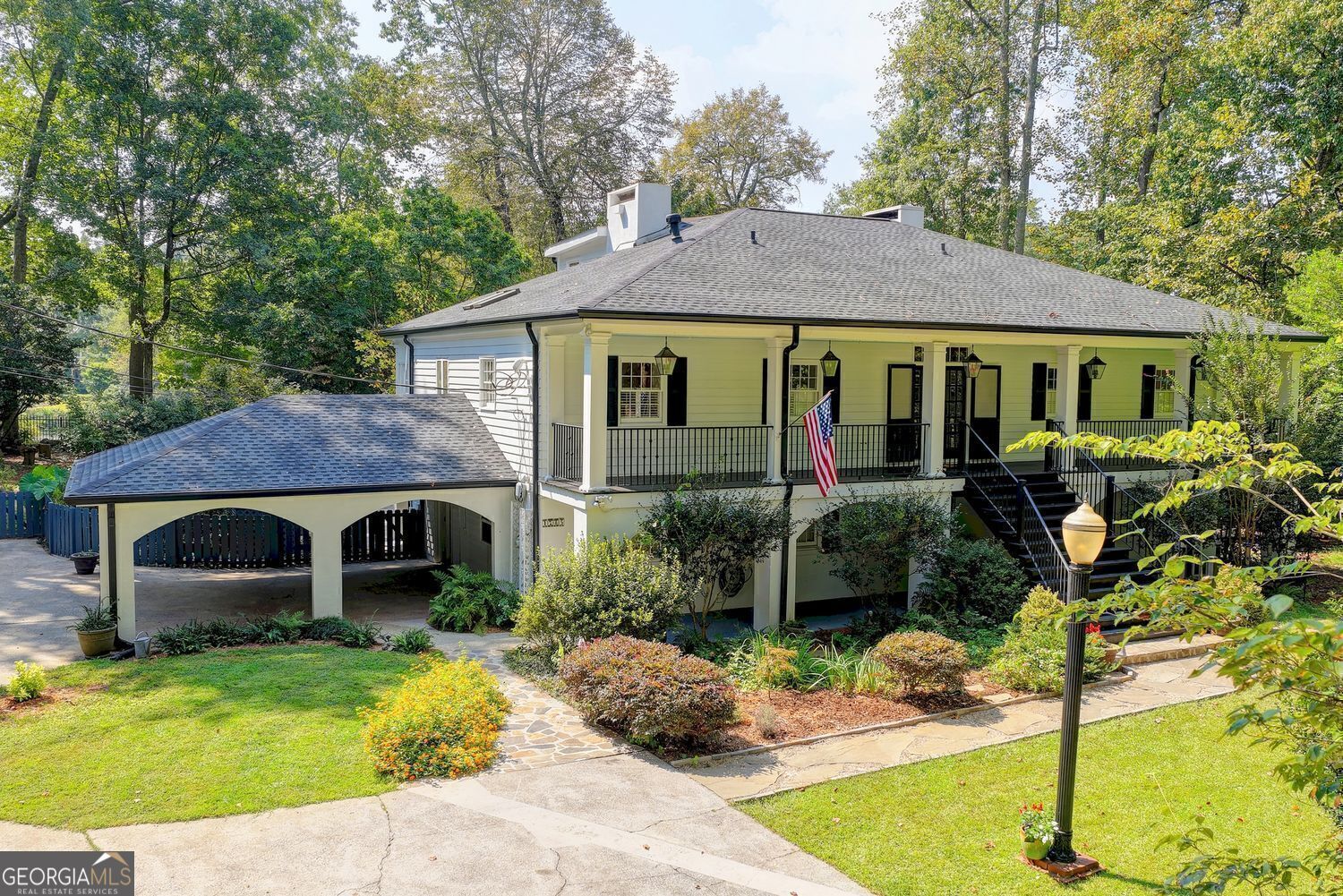 They never come on the market because no one wants to give up their home on the River, UNTIL TODAY! This 1.3 acres estate has 200 sq. feet on the Chattahoochee. That in and of itself is extraordinary, but couple that with a private dock, you can fish from or launch a kayak, a separate sitting and gathering area, a pool that runs the entire length of the home and a koi pond, all grandfathered in on the River! Your mini Tara has a rocking chair front porch that extends the length of the home. Once inside, your sun filled great room with fireplace, large dining room, and renovated kitchen that overlooks your sun room with views of the pool and Chattahoochee, make it exciting to wake up every morning. Another screened in back porch also runs the length of the home. Master on the main with working fireplace and a master closet that will be the envy of your friends. An additional bedroom on the main, perfect for visiting family and guests. Upstairs is an additional 2 bedrooms and a full bath, all with those incredible views of the River. The finished basement has an additional bedroom and full baths, with a full finished kitchen, perfect for entertaining, or makes a great au pair or in-law suite. An additional finished room for your handyman needs or just additional storage and a laundry room with a built in dog wash. Newly painted throughout including trim, and new riverfront landings and dock. This is truly a one of a kind home, special home, situated in one of the very best areas, on a no through street. Make this one yours. Walk in attic for additional storage. NO HOA, NO SUBDIVISION.