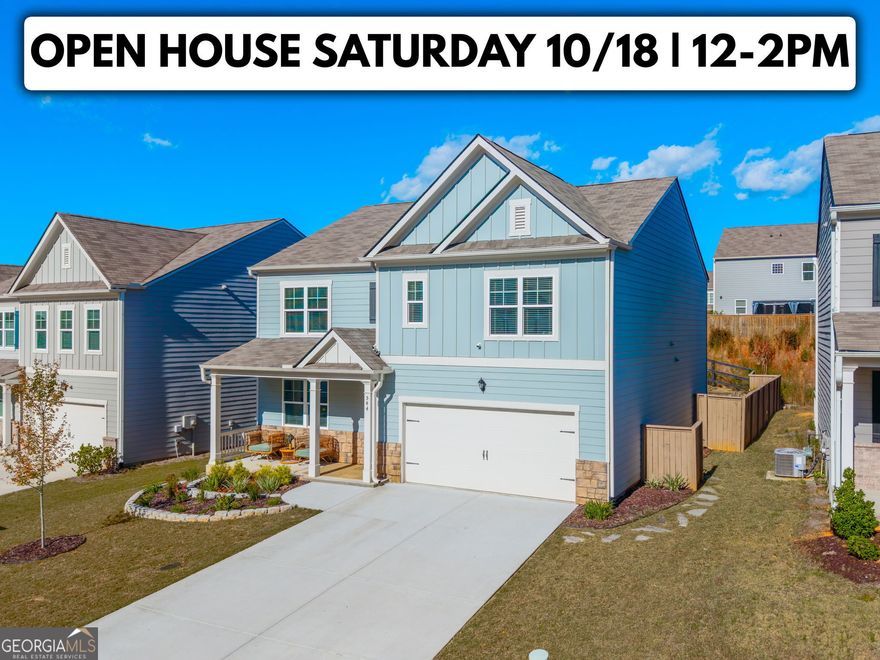 Beautifully upgraded 5BR/3BA home with 2,822 sq. ft. of thoughtfully designed living space. The bright foyer opens to a dedicated office framed by custom atrium cabinets, and a main-level guest/in-law suite offers comfort and privacy. The open-concept kitchen flows into the spacious living room-ideal for everyday living and entertaining. Upstairs features an oversized master suite with double vanities, a massive walk-in closet, and abundant natural light. The upper level also includes an exercise room, sitting area, and two additional bedrooms with generous storage. The secondary bathroom offers dual vanities for added convenience. Recent upgrades include fresh paint, updated fixtures, and over $10,000 in improvements. Smart home features include Deako smart switches, MyQ garage control, app-based temperature control, and ADT-monitored front, back, and SkyBell doorbell cameras. Meticulous landscaping and ample closet space add to the home's appeal. Enjoy community sidewalks, pool, clubhouse, and playground-all just one minute from direct Hwy 400 access and minutes from top-rated schools, parks, and shopping.