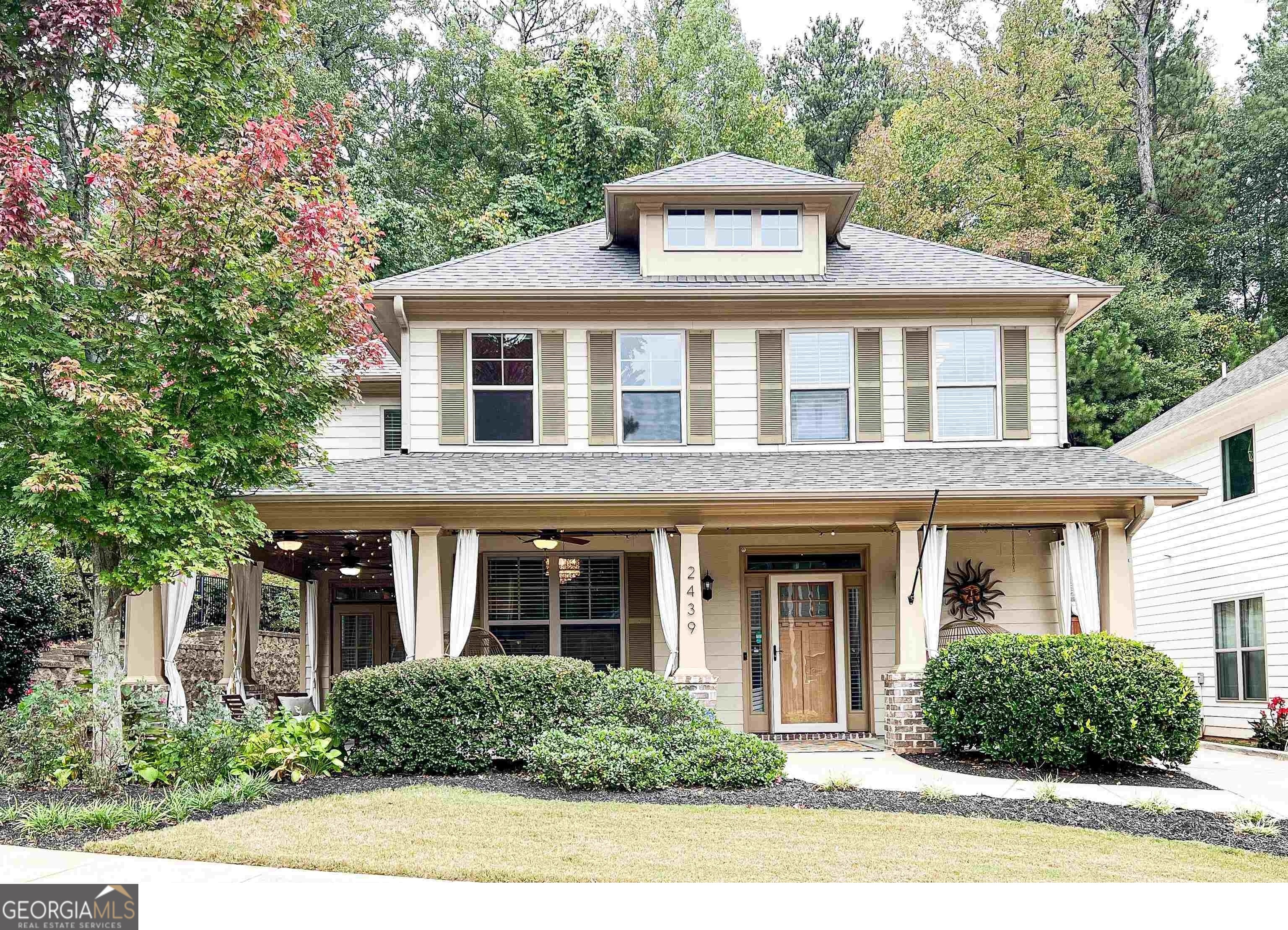 Step into easy, elegant living with this beautifully designed home featuring a spacious open floor plan and high-end finishes throughout. The gourmet kitchen boasts an oversized island, granite countertops, stainless steel appliances, a stylish tile backsplash, and abundant cabinetry-perfect for entertaining or everyday living. Enjoy hardwood floors across the main level, detailed crown molding, and coffered ceilings that add architectural charm. The expansive family room is anchored by custom built-ins, creating a cozy yet refined space to relax or host guests. Retreat to your luxurious owner's suite, complete with a spa-like ensuite bath for ultimate comfort and serenity. Outside, a private courtyard seamlessly connects to your two-car garage-offering both convenience and charm. Located on a level corner lot with lawn care included in the HOA, this home is designed for low-maintenance living. Just minutes from Aerotropolis Atlanta, Hartsfield-Jackson International Airport, Downtown Atlanta, and with convenient access to major highways, you'll enjoy everything the city has to offer right at your fingertips. This thoughtfully designed home is built to impress-and it won't last long!