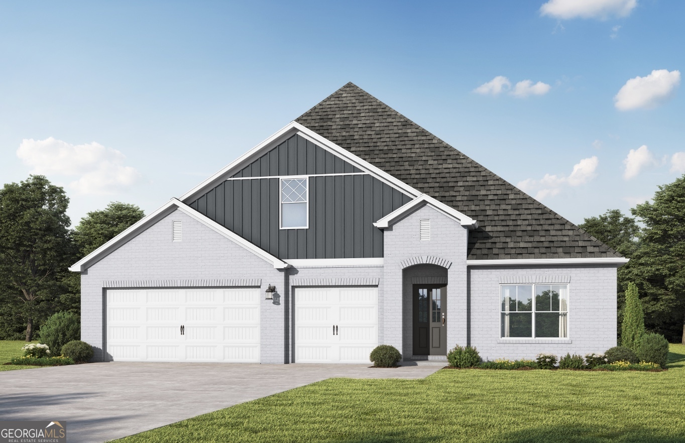Welcome home to the Baylor II, the best of single level living with a bonus bedroom upstairs. Upon entering from your covered front porch, your foyer opens to the dining room with coffered ceiling, and a living room, which could also be transformed into a home office. You will love spending time in the eat in kitchen & family room which flow seamlessly together providing the perfect space to be with friends & family. As you find yourself cooking in your beautifully laid out kitchen everyone will congregate around the huge quartz countertop island creating the space for wonderful memories. Retreat to your primary suite with double trey ceiling, indulge yourself to a relaxing bath in the soaking tub and rejoice in the size of your walk-in closet! The other 3 bedrooms are on the other side of the home, providing maximum privacy for your primary suite. Upstairs features a spacious bedroom for your guests or it may be used as a secondary living room area or media room. Don't worry, you have plenty of space for your cars and toys in the 3-car garage. Photos are of a similar home. Options and upgrades shown in photos may not be included in price.