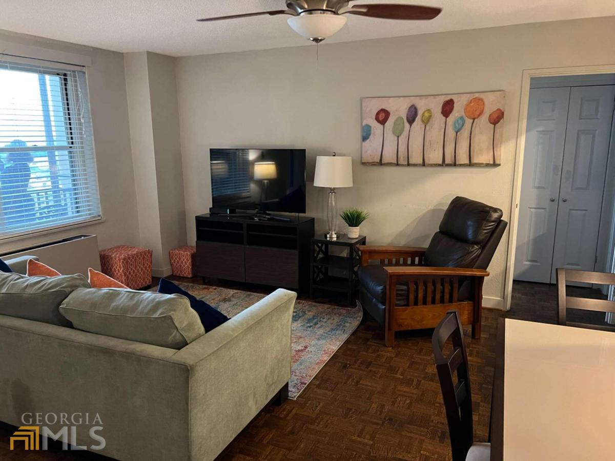 MARVELOUS RENOVATED TURN KEY CITY PAD! ZERO RENTAL RESTRICTIONS! One bedroom one bath FULLY FURNISHED doll baby condo smack dab in the heart of Downtown Atlanta! This unit has been fully renovated with granite and stainless kitchen and awesome gorgeous bathroom with newer stand up shower and glass door. Corner vanity and double mirror makes for the best use of space! Beautiful city views - 12th floor is the perfect height! Surrounded by Centennial Park, Mercedes Benz Stadium, World Congress Center, GA Aquarium, World of Coke, Ntl Center for Civil and Human Rights, College Football Hall of Fame, Downtown Ferris Wheel - and SO MUCH MORE! City of Atlanta requires a short term rental license. RUN TO THIS CUTIE! Condo often rented. Appointment necessary. No Showing Time