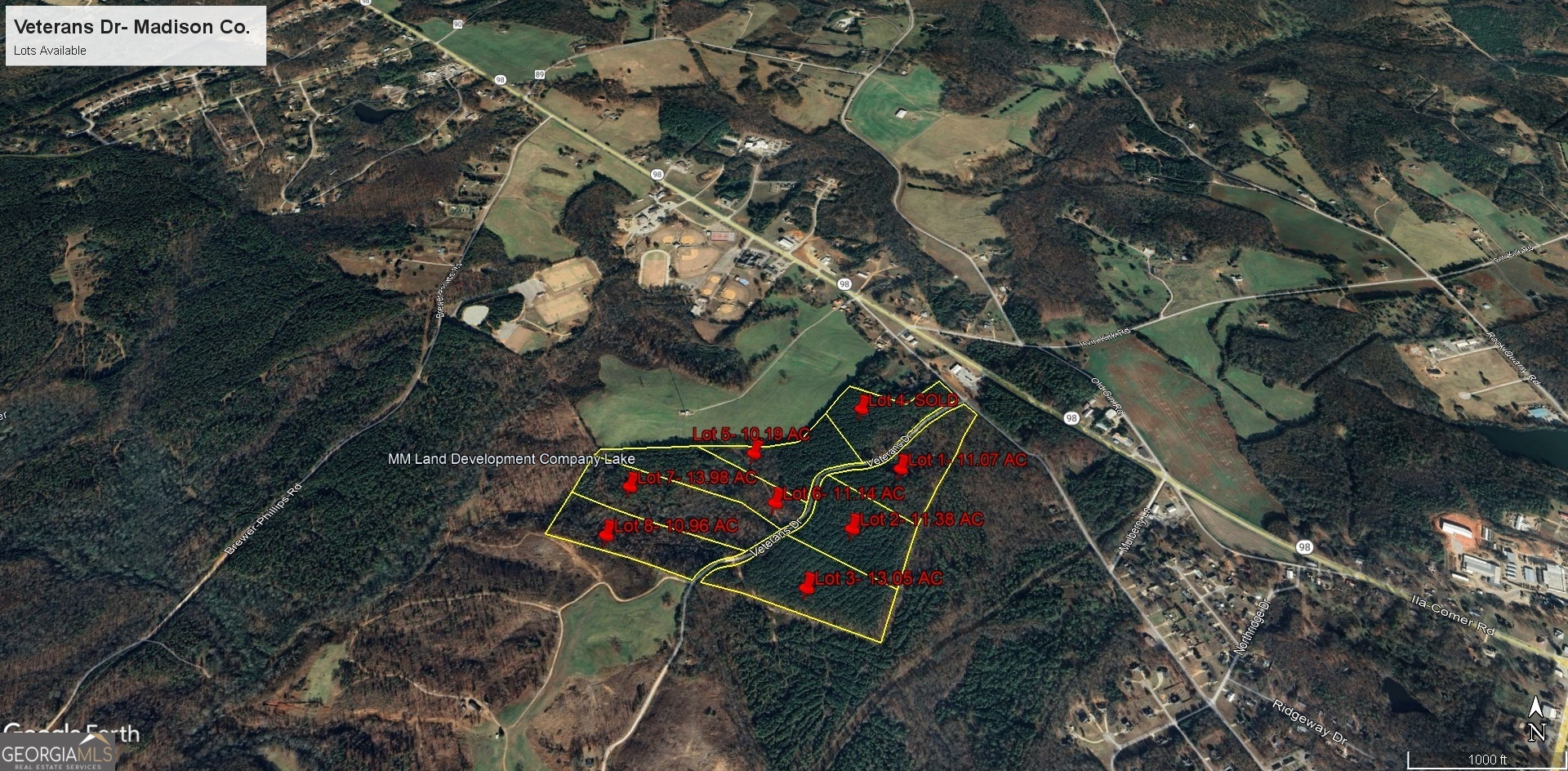 TRACT 6: 11.14 acre estate lot. Zoned A-2 and perfect for your new home. Located along Veterans Drive and convenient to Downtown Danielsville, Commerce and Athens. Over eleven acres of wooded privacy.