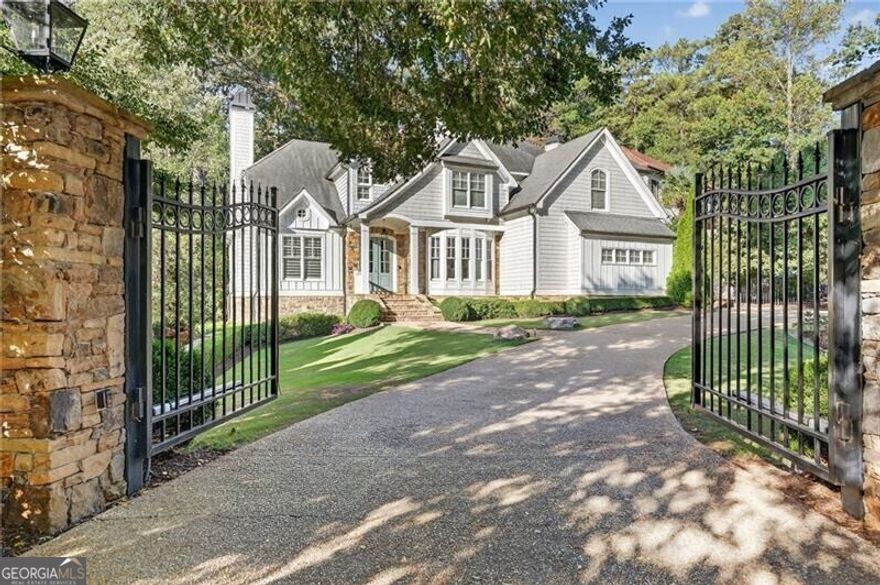Beautiful home in a private setting with a resort style heated, salt water pool in highly desirable Castlewood neighborhood, Buckhead. Features include an open, light filled floor plan that is perfect for entertaining, 10ft ceilings, refinished hardwoods throughout, gated driveway and lush landscaping for ultra privacy. Eat-in chef's kitchen with granite counters/island, stainless appliances, walk in pantry, butler's pantry, and view to family room with built in bookcases, cozy fireplace. Back yard oasis is walk out from the main level and includes a gorgeous professionally landscaped lush yard, heated salt water spa, patio area. Spacious guest suite and office on main. Owner's suite with newly renovated marble bath with double vanity, separate tub/shower, 3 walk in closets. Finished daylight terrace level with 10ft ceilings, brick accent wall, flex space, bed/bath, storage space. This special home has been meticulously maintained, freshly painted, and has everything to offer! Located seconds to top rated Brandon elementary school, area private schools, top shopping/restaurants, golf, parks, I-75.