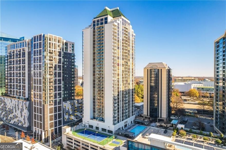 Best deal in this popular highrise Midtown condo community! Beautiful views of the city from this home! Residents enjoy resort-style amenities including a swimming pool, tennis court, basketball court, racquetball court, club room, fitness center, and 24-hour concierge service located in the motor lobby. Resident parking is gated for added convenience and security. The location can't be beat-walk to Piedmont Park, restaurants, coffee shops, live music venues, parades, and Midtown nightlife. Just minutes to Atlantic Station, the Arts Center MARTA station, Atlanta Beltline and with easy access to I-75/85, you can get anywhere in the city with ease. This is building is FHA approved and tens of thousands below appraisal value! Hurry this one will go quickly!