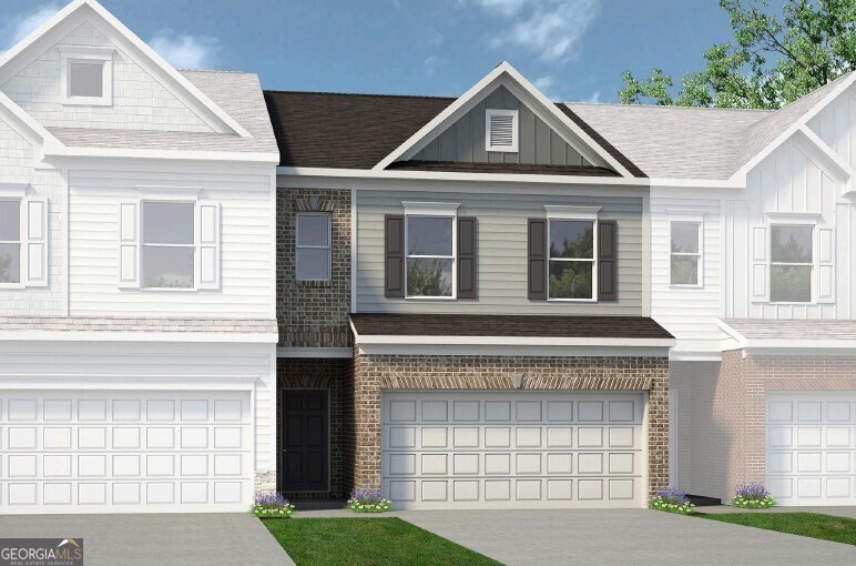 Move in Ready August 2025! The Norwood II, a thoughtfully designed floorplan located in Smith Douglas Homes Franklin Manor community. This beautifully crafted residence offers the perfect balance of modern design and low maintenance living. Step inside to discover an open-concept layout that seamlessly connects the kitchen, dining and family room- ideal for everyday living and effortless entertaining. The family room opens to a deck for outdoor entertaining. A sleek linear fireplace adds warmth and a stylish focal point to the main level. Upscale features include updgraded cabinetry, vinyl plank floors on the main level, Quartz counters in the kitchen, and stainless appliances. Upstairs includes two secondary bedrooms, a spacious loft that provides a flexible bonus area, along with a convenient laundry room. A private Owner's suite featuring a tray ceiling, generous walk-in closet and a spa like bath with a tiled shower and double vanity. Nine foot ceiling heights on both levels. Lawn maintenance is included in your HOA giving you more time to enjoy your new lifestyle! Photos representative of plan not of actual home being built. Seller incentives with use of preferred lender.