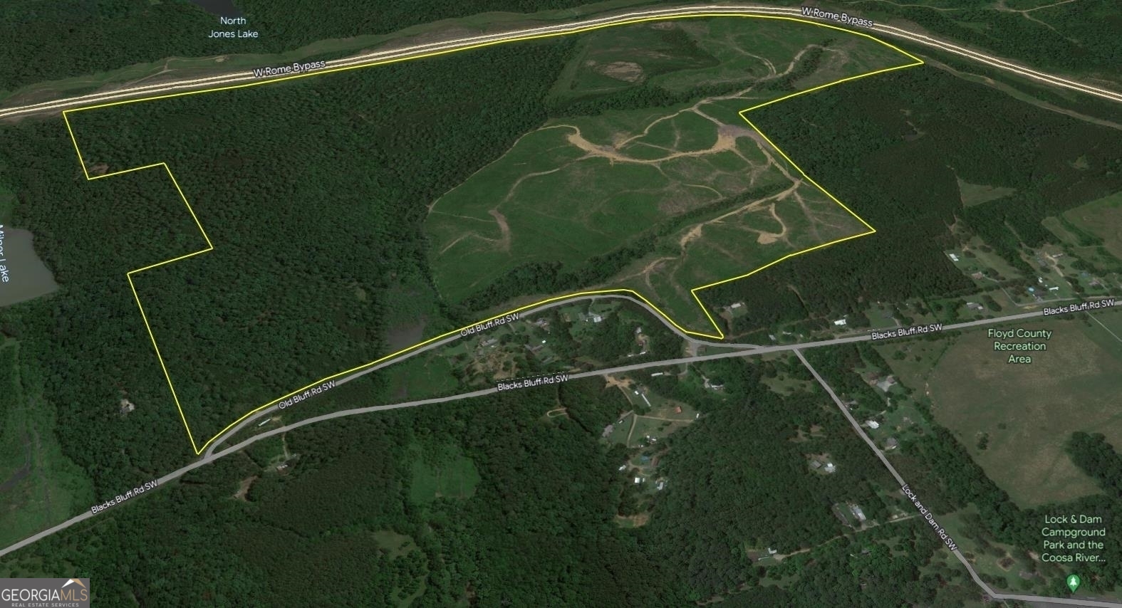 First time offered in over 70 years. Experience the quiet surroundings of nature. 297+- rolling acres with mountain and valley views southwest of Rome, Georgia. Over 3,357 of road frontage on Old Blacks Bluff Road, plus thousands of feet of road frontage and visibility on the South Rome Bypass. Fantastic property for investment, tons of future timber value, hunting, recreation and no federal conservation easements on this tract. This property is zoned S-R, and is a perfect investment centerpiece for future generations.