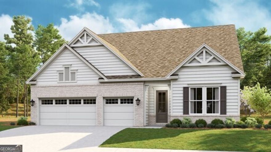 **NEW CONSTRUCTION** MOVE IN READY-12/2025.   This Paige floorplan offers 3-Bedroom, 3-Bath, Study, 3-Car Garage and an expansive unfinished basement, stubbed for future finishing for entertaining. Upon entry, you'll be welcomed by tray ceilings and luxury vinyl plank flooring that flows seamlessly throughout the main living areas, including the foyer, study, laundry room and great room. The private study offers a perfect haven for productivity or quiet reflection. A cozy tiled linear gas fireplace anchors the great room, providing a touch of comfort and sophistication. The heart of the home is a chef-inspired kitchen, beautifully appointed with 42" Lormand Maple Buckskin cabinetry, soft-close drawers, and Ethereal Glow Quartz Countertops. A generous island invites gatherings, while GE Profile appliances-featuring a 30-inch cooktop and professional-style canopy hood-enhance both functionality and style. Under-cabinet lighting and pendant fixtures provide a warm, ambient glow. The owner's suite bath has a spa-like sanctuary with a full-height, frameless glass shower tiled to the ceiling, complemented by warm Lormand Maple Retreat cabinetry and gleaming Ariel Quartz countertops. Additional features include a 3- garage, a full daylight unfinished basement, perfect for added storage or a workshop, and a spacious deck ideal for outdoor lounging or entertaining.  Cresswind at Spring Haven is one of Newnan's newest 55+ active adult communities. Our brand new, single-story homes are thoughtfully designed for low-maintenance living, with lawn care included. This gated community features a full-time Lifestyle Director who engages residents socially and actively, which is Kolter's Cresswind Signature. Cresswind is located a short drive to the shops and restaurants of downtown Newnan, the outdoor mall of Ashley Park and about 30 minutes to Hartsfield Jackson International Airport.