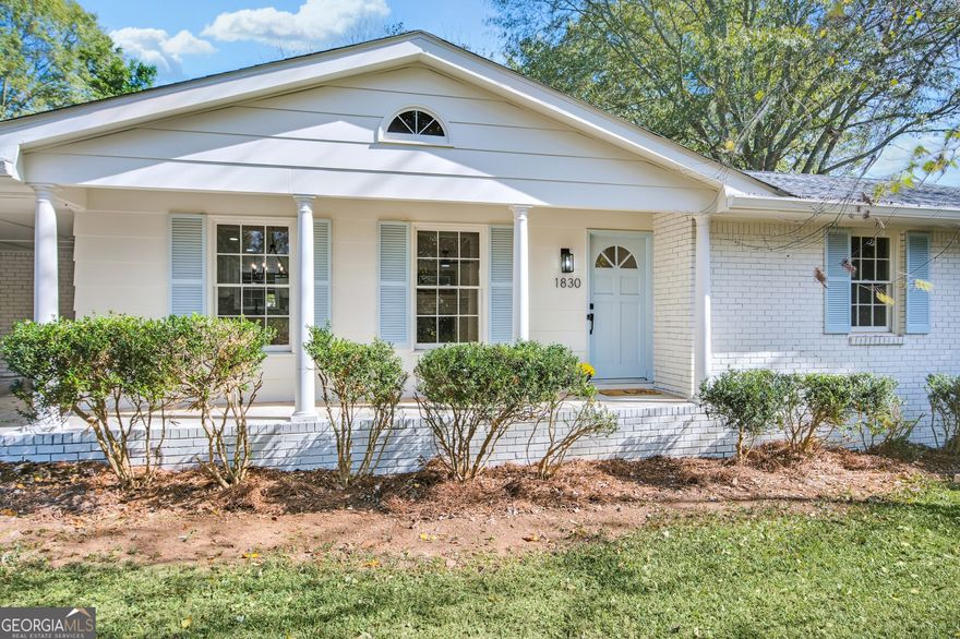 Downtown Alpharetta under $1M! Welcome to 1830 Mayfield!  This 3-bedroom, 2-bathroom ranch located less than a mile from all that Alpharetta has to offer has been beautifully updated. This delightful 4-sided brick home features a modern, open floor plan that seamlessly combines living and family room spaces. Step inside to discover a fresh palette, highlighted by new interior and exterior paint, larger baseboards, luxury vinyl plank flooring throughout and so much more. New board and batten feature wall in family room and shiplap added to guest bath. The heart of the home boasts stunning quartz countertops in both the kitchen and bathrooms, complemented by new bathroom tile and an enlarged master bath featuring a spacious walk-in shower and contemporary vanity. Modern updates include all-new stainless-steel range, dishwasher, and microwave as well as stylish lighting fixtures, added can lighting, and a ceiling fan for comfort. Relax in the inviting 3-season porch or take advantage of the large, flat yard, perfect for gardening with pre-made planters. Two backyard sheds provide ample space for outdoor equipment storage. With these thoughtful updates and prime location, this home is ready for you to make it your own! Enjoy convenient access to Alpharetta's diverse array of shops, restaurants, and entertainment. Don't miss this incredible opportunity to own a piece of Alpharetta!