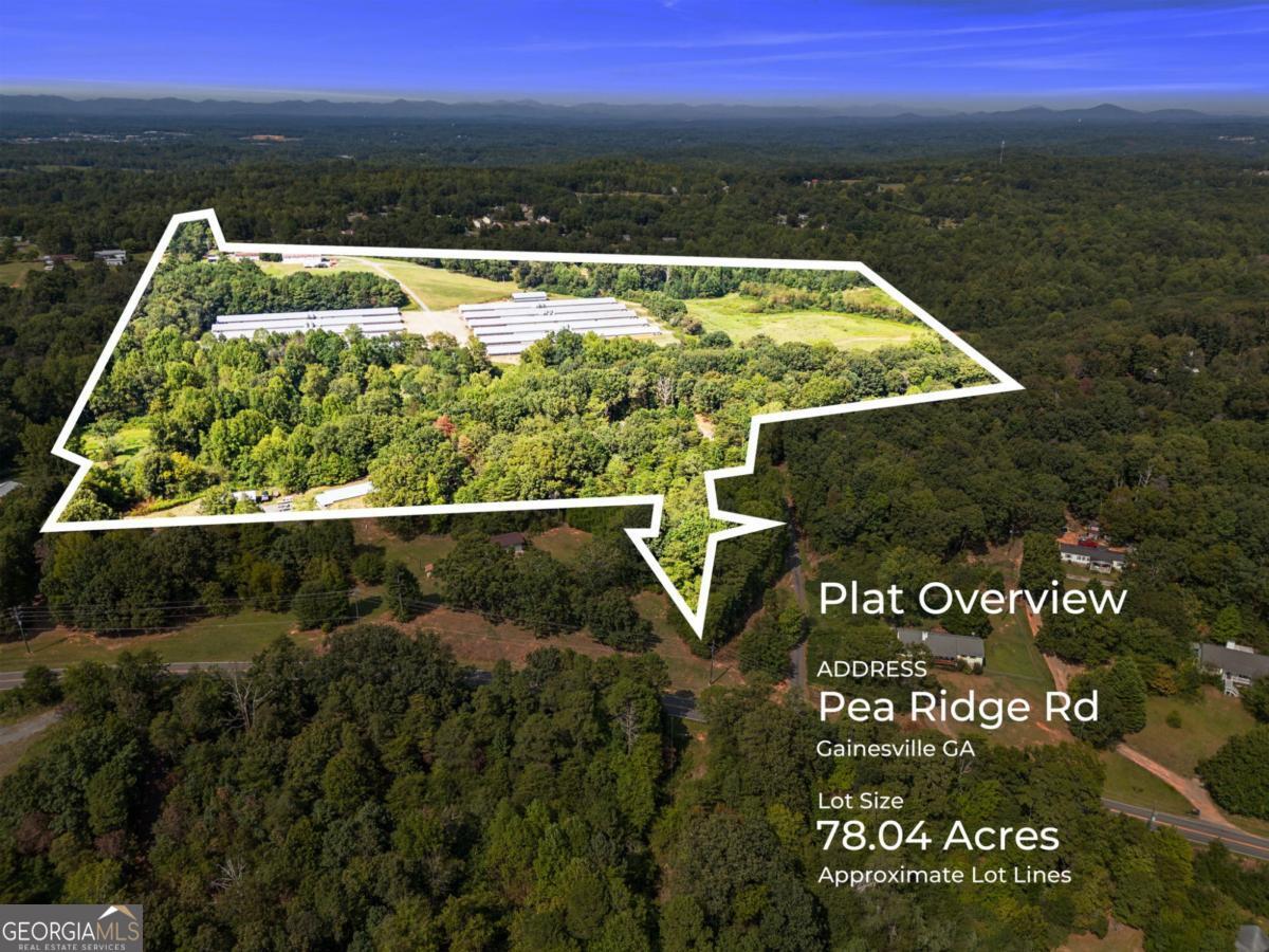 Beautiful and Hard to Find Acreage in Forsyth County! 78 +/- Acres in North Forsyth conveniently located minutes from GA 400 at Crossroads.    78+/- Acres consists of 3 Parcels of land are assembled and will not be sold individually. Asking price is $85k per acre. Assemblage consists of properties located at 6770 Pea Ridge Parcel #278 086 - 6774 Pea Ridge Parcel # 278 092 and Parcel #278 050 Pea Ridge RD.  The current zoning is AG and is being marketed as potential RES.  Convenient location... 3.6 miles to GA 400 at Crossroads, 1.5 miles to Lanierland Park, 8.6 miles to Lake Lanier Two Mile Creek Park, 5.3 miles to North GA Premium Outlets, 6 miles to Publix @ Hammond's Crossing and 7.3 miles to Walmart @ Coal Mountain.  DO NOT ENTER PROPERTY. You may not walk property without listing agent present. NO EXCEPTIONS! as a portion of the property (15 Acres) is currently used as an active poultry farm.