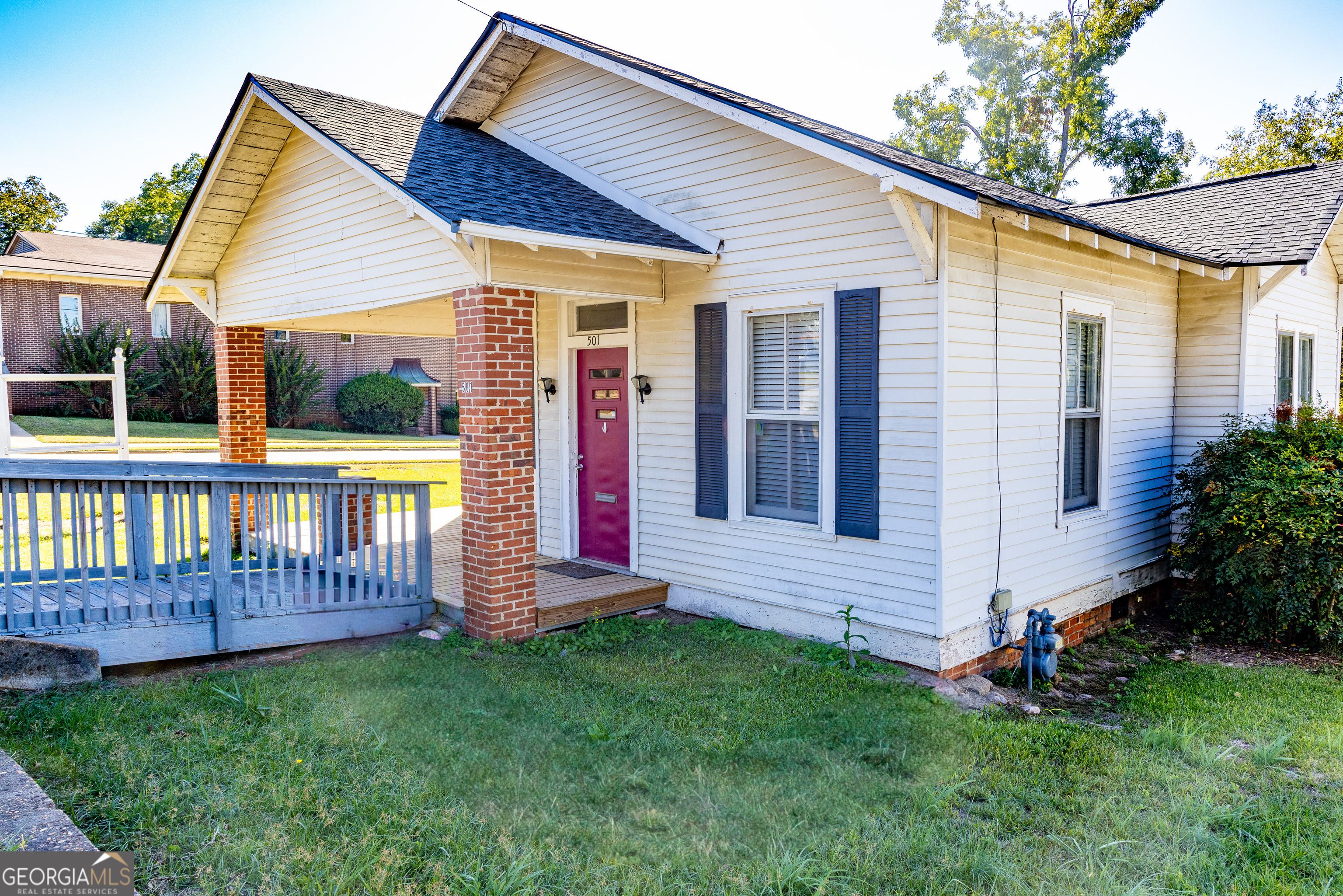 Step into a piece of history with this charming home, originally built in 1937 and brimming with character. Located just a short walk from downtown Thomaston and the local hospital, this charming property offers a perfect blend of vintage charm and modern updates. Currently zoned P-1 so could be commercial or residential. The home features a welcoming exterior with large, bright windows, allowing natural light to fill the spacious interior. Inside, you'll find a cozy living room, three private bedrooms, a convenient bathroom, and a fully equipped kitchen that's perfect for family meals. The property has been thoughtfully updated with modern touches, while preserving its original appeal with built-in bookcases and other classic details. Outside, you'll enjoy a lovely yard and rear parking on a corner lot, ensuring ease of access and plenty of space for outdoor activities. The location is ideal for those seeking a residential retreat while still being close to essential amenities, including the nearby hospital, local shops, and restaurants. This home offers tremendous potential for anyone looking to embrace the charm of Thomaston, whether as a first-time homebuyer, a growing family, or someone seeking a peaceful place to call home. Don't miss the chance to view this wonderful property-schedule your tour today!