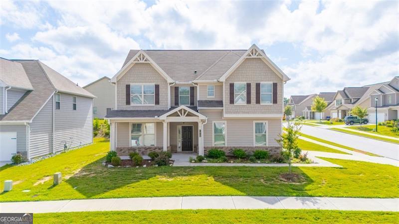 Welcome Home to Mason's Mill Estates! Located in a quiet, well-maintained neighborhood with easy access to parks, schools, shopping, entertainment, and I-20, this beautiful 4-bedroom, 2.5-bath home offers both space and convenience. Step inside to a formal dining room that flows into an open-concept kitchen and living area-perfect for hosting and everyday living. Upstairs, the spacious owner's suite features a double vanity and walk-in closet. Down the hall, you'll find the laundry room and three additional bedrooms, including one with direct access to the shared bath. A cozy loft area completes the upper level, offering flexible space for work, play, or relaxation. No Rent Restrictions. Don't miss the chance! Welcome Back!