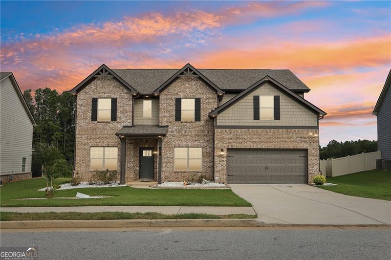 MOVIE NIGHTS, backyard lounging, and space for the whole family -- this home has it all! This is a beautifully maintained 5-bedroom home with a versatile 6th bonus room, located in the sought-after Union Grove School District. Built in 2021, this like-new gem offers thoughtful upgrades from the seller -- from LVP flooring to upgraded canned lighting and designer chandeliers that truly elevate the space. The open and airy foyer flows seamlessly into a formal dining room with coffered ceilings, while the heart of the home boasts an inviting living area and huge kitchen. Upstairs, the bonus room is currently styled as a theater, complete with movie equipment the seller is willing to leave --perfect for at-home date nights, teen hangouts, your dream man cave, she-space, or playroom. Step outside to a fully fenced backyard with solar lighting, an extended patio ideal for grilling and relaxing, and a built-in irrigation system to keep your lawn lush year-round. The home also includes a custom security system for added peace of mind as well as a whole house water filtration system. Don't miss your chance to own a stylish, move-in-ready home with space, comfort, and character in a fantastic location!