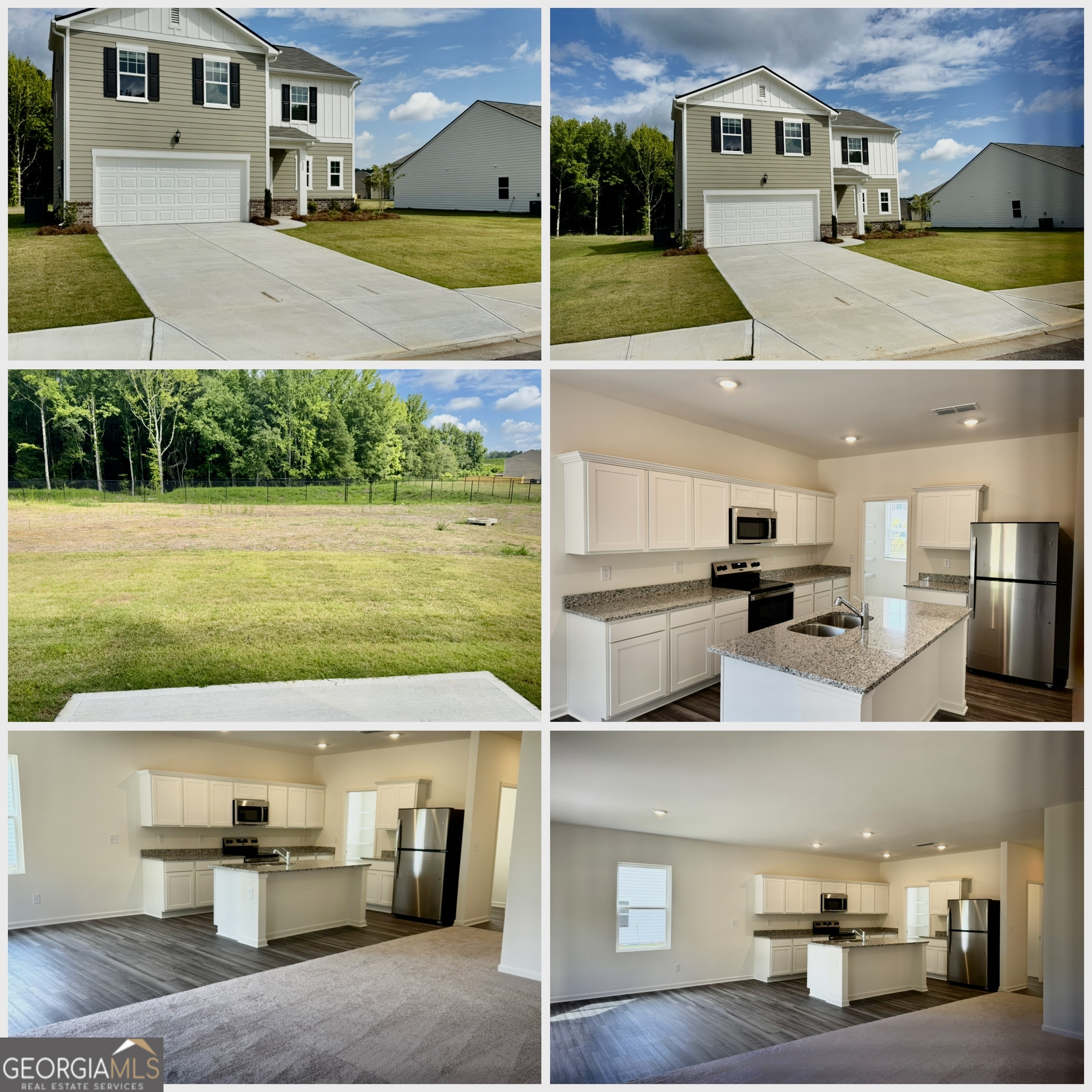 Stunning Brand New Home, boast the latest styling of beautiful finishes. 5 Bedrooms, 2 and a half baths, 2,279 Sq Ft., featuring GRANITE countertops, Stainless Steel Appliances, includes refrigerator, washer and dryer, all white cabinets, gorgeous large granite kitchen island, large pantry walk-in closets, laundry room, flex room /office, and 2nd floor loft. Level back yard, floating luxury vinyl plank flooring and carpet throughout the home, and Energy Efficient Design. The community amenities include a Olympic size pool, clubhouse, disk golf, bocci ball, pavilions, grills, playground, beautiful walking trail throughout the green space areas on the community, as well as sidewalks with streetlights.