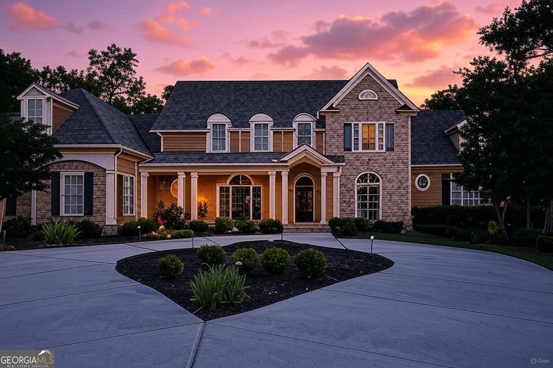 Priced Below Appraisal! Plus!!- 2 new hot water heaters and new HVAC with 10 year warranty - Luxury, Lifestyle & Lake in coveted Marina Bay neighborhood. Set within a secluded cul-de-sac, behind it's round-a-bout driveway, this 7 br/7.5 ba. custom-crafted, three level home offers remarkable year-round lake views, private lake access, and a designated boat slip (E-8) at the community's marina-an essential asset in high demand. Designed for both comfort and grandeur, this gorgeous home features four gas log fireplaces, a formal dining room seating 12+, and a private office complete with French doors, built-in bookshelves, a gas log fireplace, and an arched window-all exuding executive confidence. For culinary enthusiasts, the home includes two gourmet chef's kitchens, providing exceptional spaces for both intimate dinners and large-scale entertaining. Both owner's suites-one on the main level and another on the terrace level-offer serene retreats with premiere touches throughout. The grand two-story great room features exposed wood beam ceilings and a striking wall of recently upgraded Pella windows, bathing the interior in natural light and warmth with picturesque views of nature and the lake! The entire main level features newly installed light wood flooring, enhancing the elegant, airy ambiance and fresh paint to accent the light and bright essence of the home. The terrace level stands as a true sanctuary for relaxation and entertainment. It features a custom-built dining booth with warm wood and mirrored accents, ideal for cozy meals or gatherings. A theater room complete with plush reclining seating and soft tray lighting, setting the scene for unforgettable movie nights. The expansive lounge area boasts a sleek double-sided fireplace offering a well-designed separation to the open area experience. While the fully equipped home gym offers a dedicated space for wellness. The terrace-level owner's suite opens directly to a resort-style stone hot tub that flows seamlessly into the stone-edged pool below, creating an unparalleled private retreat. Step outdoors to discover the epitome of luxury with a magnificent heated pool highlighted by a waterfall from its infinity-edge hot tub above, all illuminated by customizable LED lights. The multiple fire pits, stone terraces, and comfortable seating areas provide the perfect settings for evening relaxation or gatherings with family and friends. Open the doors from your chef's kitchen to a covered patio with rustic stone pillars and accent lighting for an evening of al fresco dining and entertaining. The expansive, meticulously landscaped lake lot features 120 feet of pristine lake frontage and tiered gardens that capture stunning views of Lake Lanier and its surrounding nature. The estate's attention to detail reflects a commitment to elegance and unrivaled craftsmanship. Discover the unmatched luxury and warm embrace of lakeside living at 6225 Random Winds Bluff-where timeless design and thoughtful amenities blend seamlessly for an exceptional lifestyle.