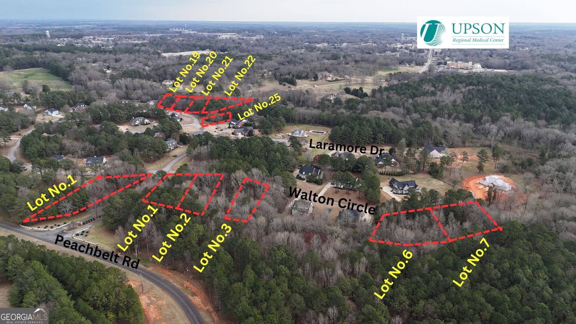 Welcome to Fair Oaks Subdivision in Upson County! This listing includes 11 residential builder lots, conveniently located within 5 minutes of Upson Regional Hospital. The current homes in Fair Oaks Subdivision are valued between the $350,000s to $500,000s, making these lots an excellent investment opportunity for builders and homeowners alike. Whether you're a builder looking for prime development opportunities or a homeowner ready to create your own custom residence, these lots in Fair Oaks Subdivision are sure to exceed your expectations. Infrastructure already in place including all utilities Electricity, Public Water and Public Sewer. Schedule a showing today and start envisioning the possibilities for your future home! Seller would prefer to sale as a package deal to a builder but is open to selling specific lots together for the right price. Block B - Lot 7 - .50 Acres Lot 6- .64 Acres Lot 1- .65 acres Lot 3- .54 Acres Lot 2 .70 Acres Block A - Lot 1 -1.23 Acres Lot 19 - 1.04 Acres Lot 20- .96 Acres (Lot 21- .60 Acres Lot 22- .69 Acres) -Sold Together. Lot 25 - .55 Acres