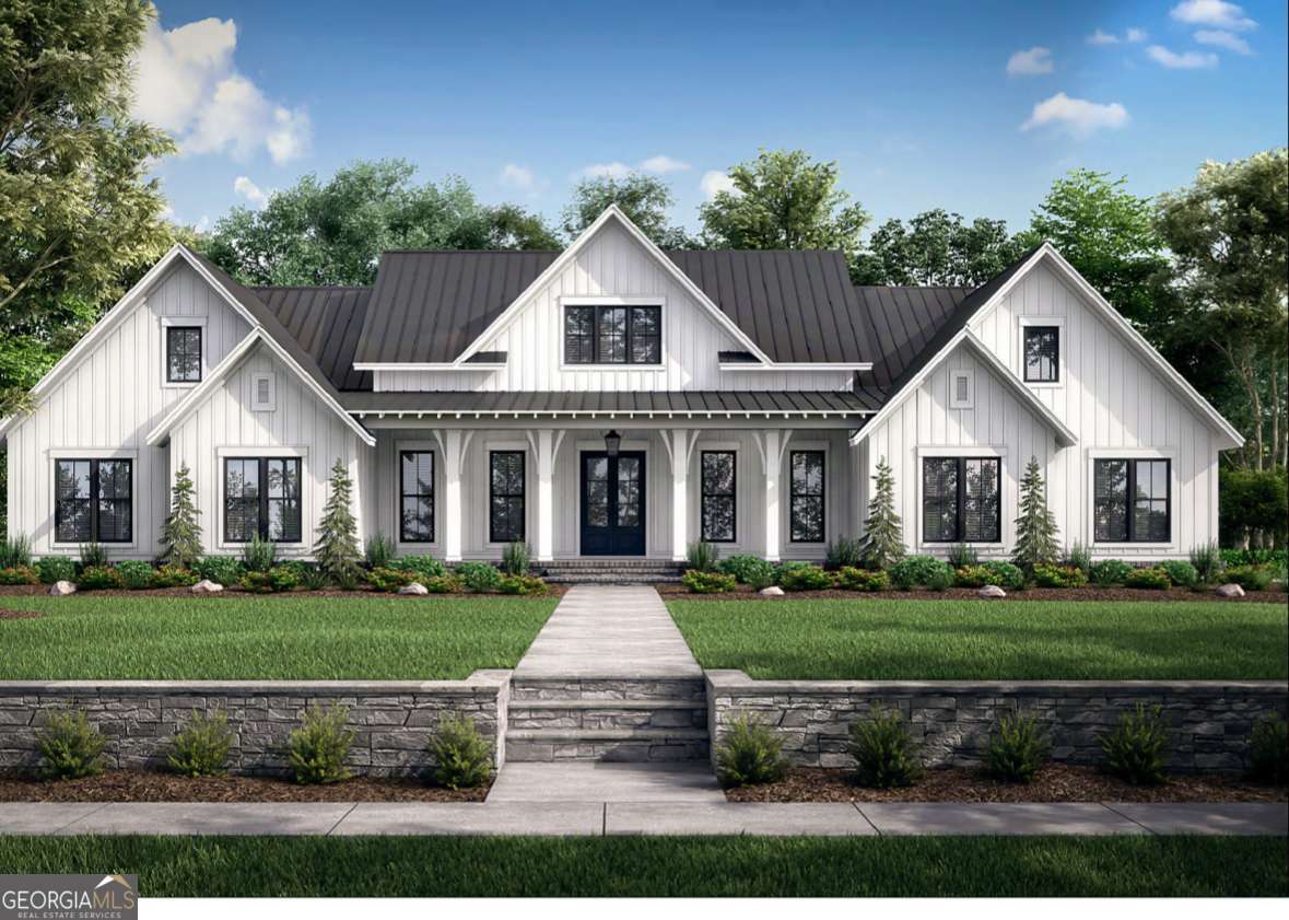 AMAZING custom Modern Farmhouse design in the established Sandy Creek golf course community in North Jackson County, close to Athens. This beautiful floor plan provides 4 bedrooms on the main level with a bonus and full bath on the upper level. The office and dining room great you upon entry into the impressive foyer that leads you to the Open concept which lays across the back of the home with picture windows, gourmet custom kitchen with quartz counters, pot filler, large island and double ovens. The living area offer wood style flooring, wetbar, accent walls recessed lighting along the trey ceilings. Primary suite provides peace and quiet in its own wing with a luxury bath offering a bidet, large tiled shower & separate stand alone tub. Secondary bedrooms on main with one ensuite with own entry. Large bonus room on second level with a full bath. This design provided covered porches flanking the front and back. This design flows effortlessly that is sure to please.