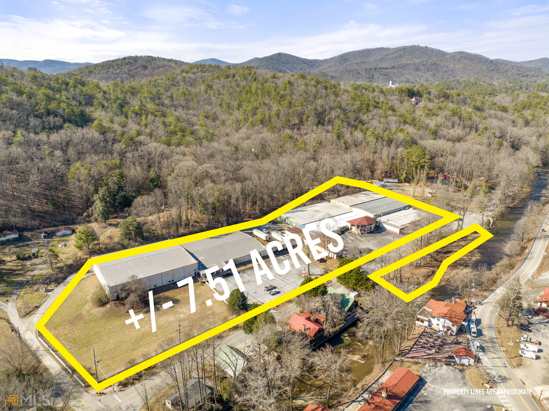 Entreprenuers and Investors get ready.  This is a GREAT AND AMAZING opportunity to purchase the largest amusement facility operating for 22 years in one of the busiest tourism towns in Georgia. Sitting on 7.51+/- acres of prime property in Helen GA along the Chattahoochee River.  122,000 sq. ft. consisting of 4 metal buildings featuring go karts, lazer tag,  skating rink, arcade and a full event facility for 300 people with stage featuring full light and sound system with and an apartment.  This facility has featured the bands such as 38 Special, David Alan Coe, Ricky Van Shelton, John Conley, Jerry Reed and Chubby Checker.  AND ...there is approximately 400 buildable feet on the Chattahoochee River for small cabin or condo. This property is being offered as a full running, existing business or the real estate can be bought separately. The opportunities are limitless with extra room to expand in the facility or excess land outside.  A signed confidentiality agreement is required to obtain financials.  SHOWN BY APPOINTMENT ONLY.  MUST CONTACT LISTING AGENT.