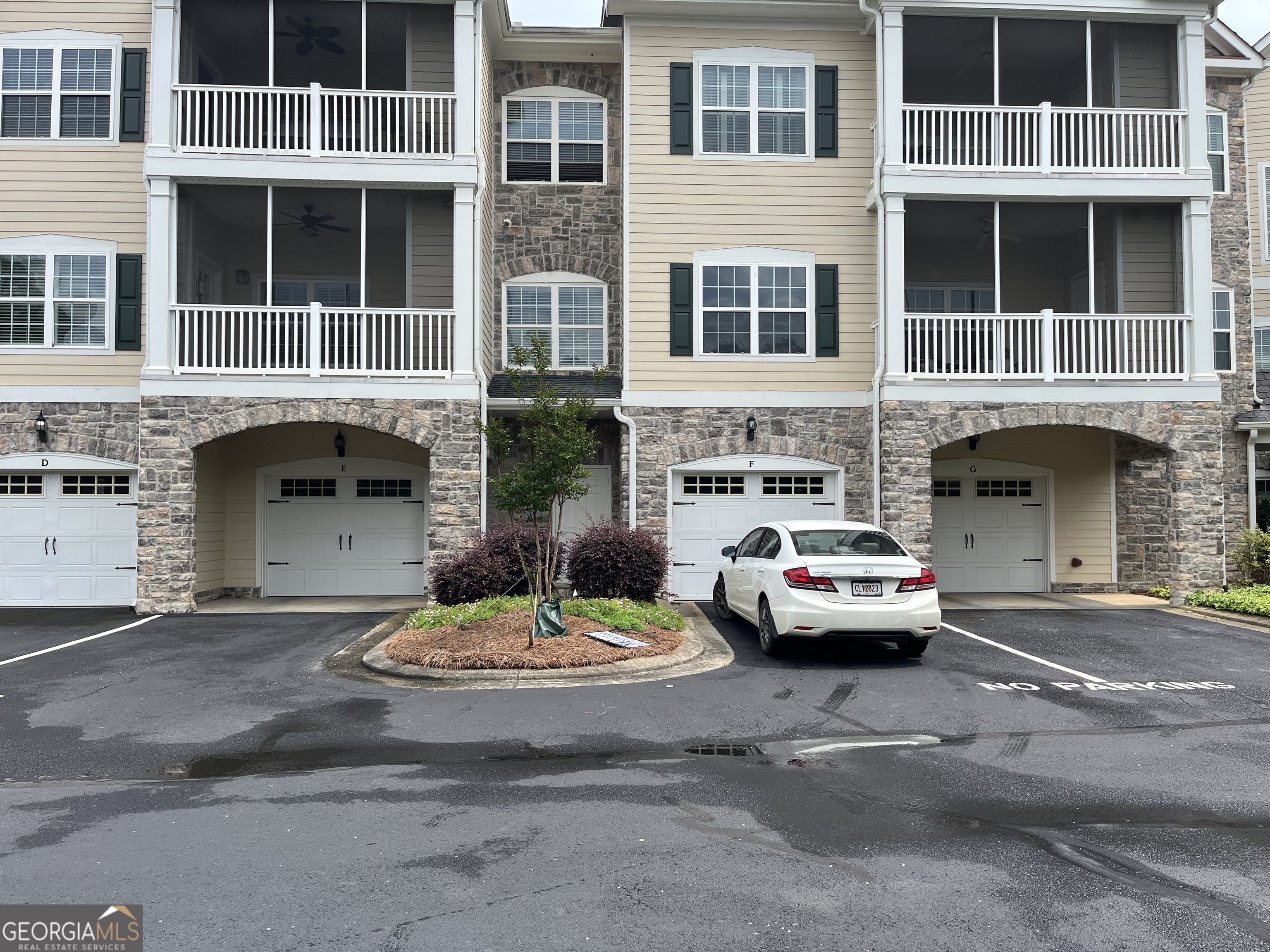 Over 50 Cummunity.B unit floor plan with 1 car garage across hall from ground floor terrace level end unit with private woods view.Granite counter tops, all stainless steel appliances, screen porch.