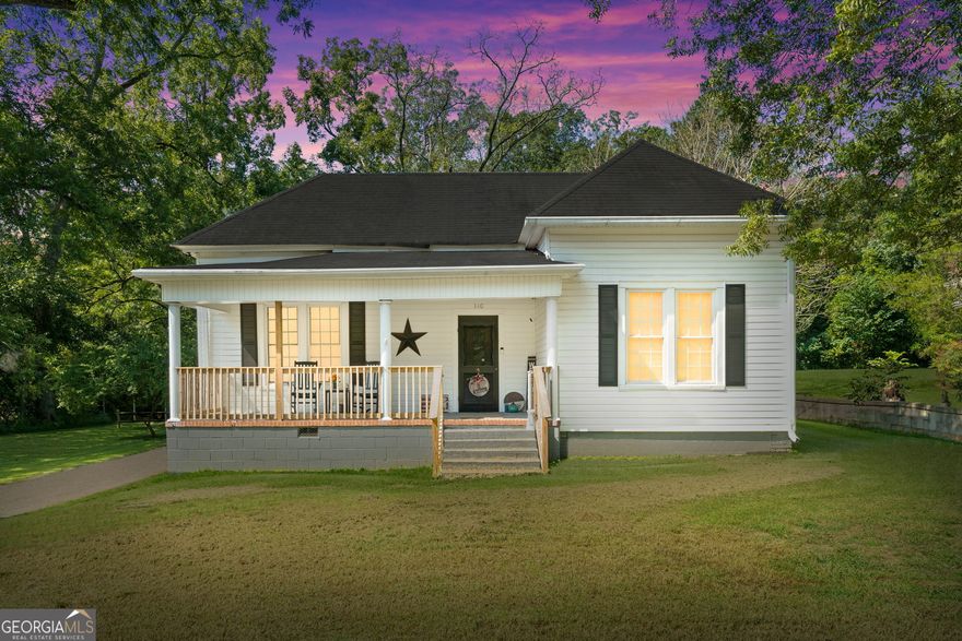 Check out this beautiful 1920's home in the heart of town. Offering a spacious lot and timeless character. Inside you'll be welcomed with high ceilings giving an airy yet cozy feel. Flexible floor plan that includes three bedrooms, two full bathrooms and a great kitchen with stainless steel appliances. Third bedroom could also be considered flex space for whatever fits your needs as it offers tons of opportunity. Outside you can enjoy morning coffee on your rocking chair front porch. Situated on a generous size lot there is plenty of space to enjoy gardening, entertaining or just relaxing. Come take a tour!