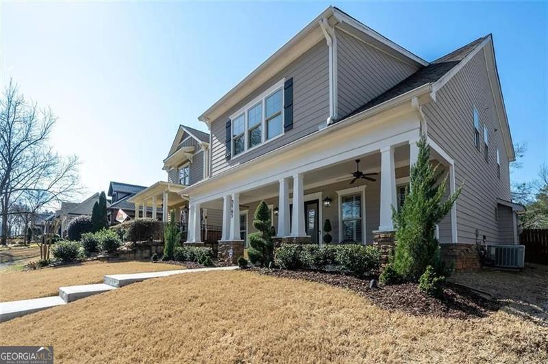 Available for lease, This spacious and charming home is located just 7 miles south of Downtown Atlanta and a short distance from Hartsfield-Jackson International Airport, in the vibrant community of Hapeville. The city offers three parks, ball fields, a recreation center, a skate park, a splash pad, a dog park, and tennis courts. Stroll through the charming downtown area featuring a historic train depot and history center, beautiful fountains, and a 100 year old family pharmacy that still offers delivery. Hapeville also boasts a printmakers' studio, live theater, colorful murals, butterfly installations, numerous festivals, and growing arts programs. The location is conveniently close to major employers such as Delta, Porsche, and Woodward Academy. Residents enjoy easy access to local restaurants, festivals, and parks. Experience southern porch culture on both the covered front and back porches wave to neighbors, host a porch party, or simply relax and unwind. Take a leisurely walk to nearby Cofield Park, Dogwood Drive, or downtown Hapeville. This home offers plenty of room to enjoy comfortable living. The privacy-fenced backyard with a patio, low maintenance landscaping, and upgraded lighting create a serene outdoor retreat. Inside, the kitchen features a walk-in pantry, a large center island, a gas cooktop, and ample space for all your culinary adventures. The dining room easily accommodates large gatherings, while the cozy breakfast area nestled between the kitchen and living room is perfect for quiet moments as your cookies bake or your soup simmers. Relax by the warmth of the gas fireplace in the living room and soak in the large tub in the owner's suite. Enjoy abundant closet space that you won't have to share. Upstairs, guests or children have their own private spaces, or you can create your own personal zen retreat-the possibilities are endless.