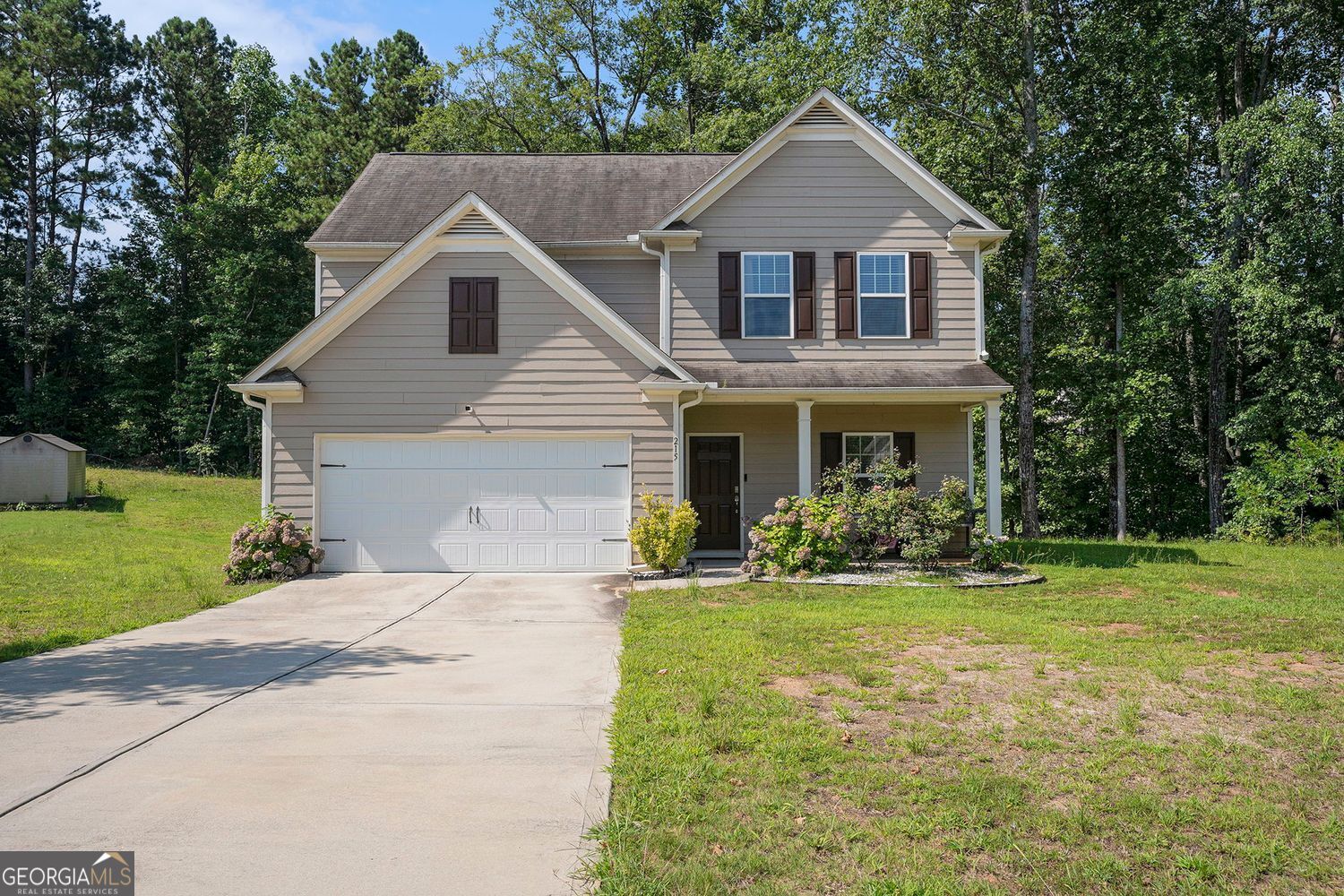 Welcome to this beautiful 4-bedroom, 2.5-bath two-story gem tucked away in a quiet cul-de-sac on a spacious lot. Step inside to a welcoming foyer that opens into a bright family room and eat-in kitchen - perfect for everyday living and entertaining. The kitchen boasts granite countertops, stained cabinetry, and hardwood flooring, a seamless flow to the living space with a convenient half bath to complete the main level. Upstairs, you'll find a generous owner's suite, walk-in closet along with two additional bedrooms that share a full bath. The laundry room is also located upstairs for added ease. Built with durable HardiePlank siding, this home features a charming front porch, ideal for morning coffee or evening relaxation. Located in a community that offers a neighborhood park, children's playground, picnic pavilion, and a scenic pond - this home truly has it all. Don't miss your opportunity to own this move-in-ready home. Come see it for yourself!