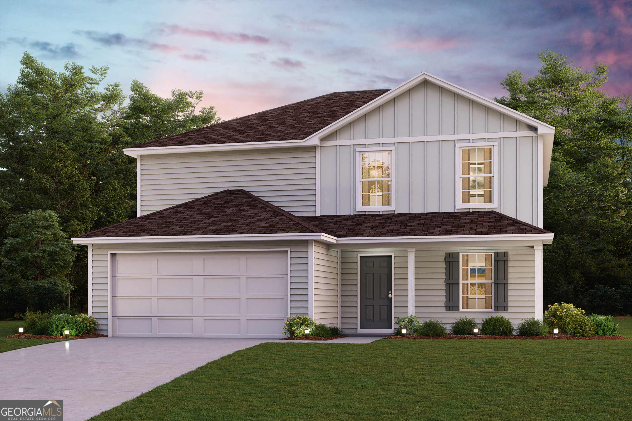 Discover Your Dream Home in the The Landing at Crooked River Community! Welcome to the Gardner Plan a very elegant two-story home designed for both comfort and versatility. The chef's kitchen is a highlight, featuring stylish cabinetry, granite countertops, and stainless steel appliances, including an electric smooth-top range, over-the-range microwave, and dishwasher. The main floor includes a flexible space and a guest suite with a spacious walk-in closet. The oversized primary suite upstairs offers a serene retreat with a private bath and expansive walk-in closet. Additional features include a 2-car garage, and energy-efficient Low-E insulated dual-pane windows.