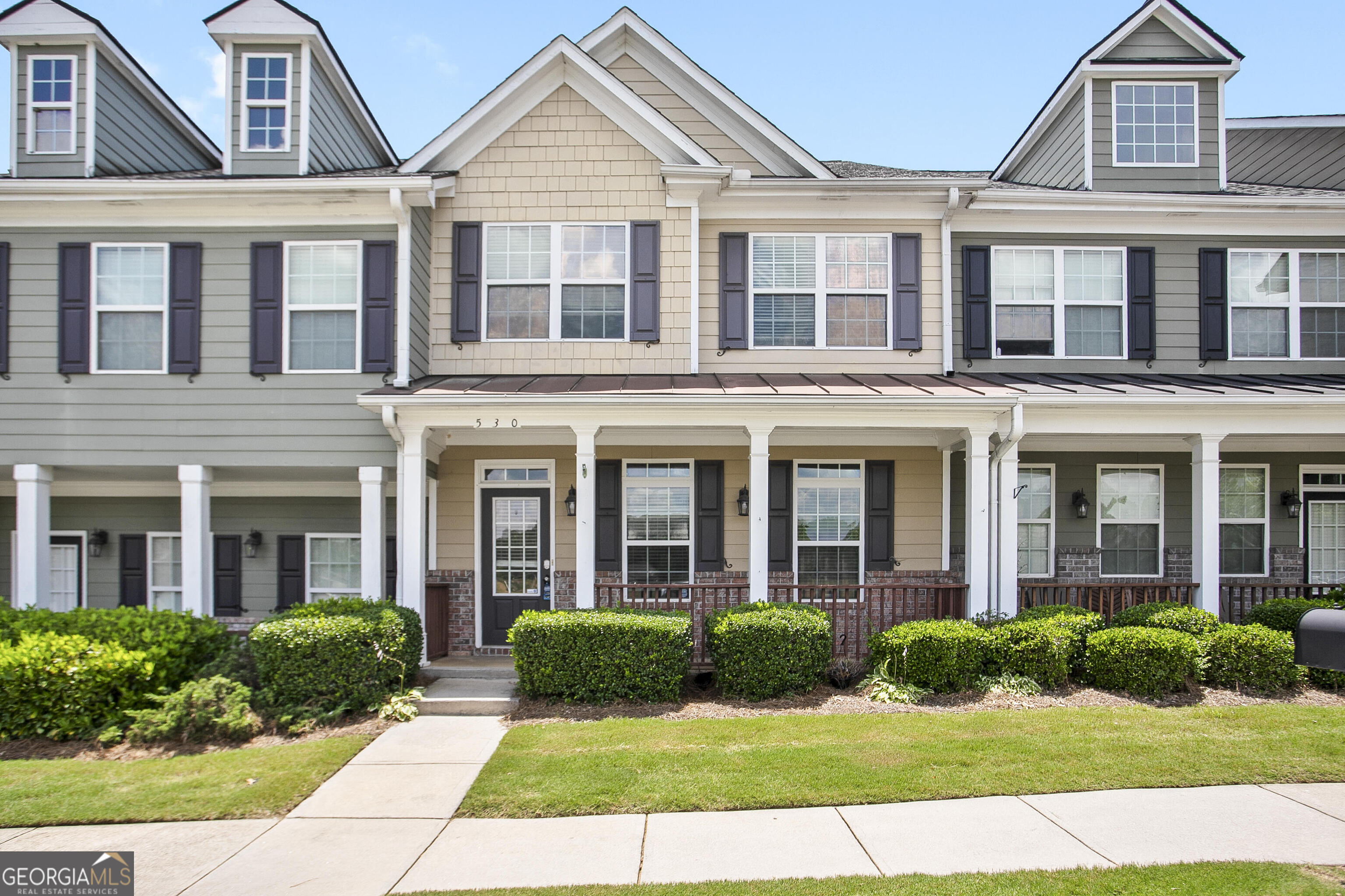 Looking for a pristine, move-in-ready 3-bedroom, 2.5-bath townhome in one of Woodstock's most desirable communities? Come see this thoughtfully updated home in the highly sought after River Park community of Woodstock. This spotless home boasts a fully remodeled primary bath and powder room, along with stylish new lighting throughout. The kitchen comes equipped with high-end appliances, including a Bosch French door refrigerator and dishwasher, a GE range, and an overhead microwave. For your comfort ceiling fans are in all three bedrooms, LVP flooring flows throughout the first level and the laundry upstairs. The interior of the house is freshly painted in a neutral color. The 50-year warranty on the roof is transferable. Single-car garage plus two off-street parking spaces.