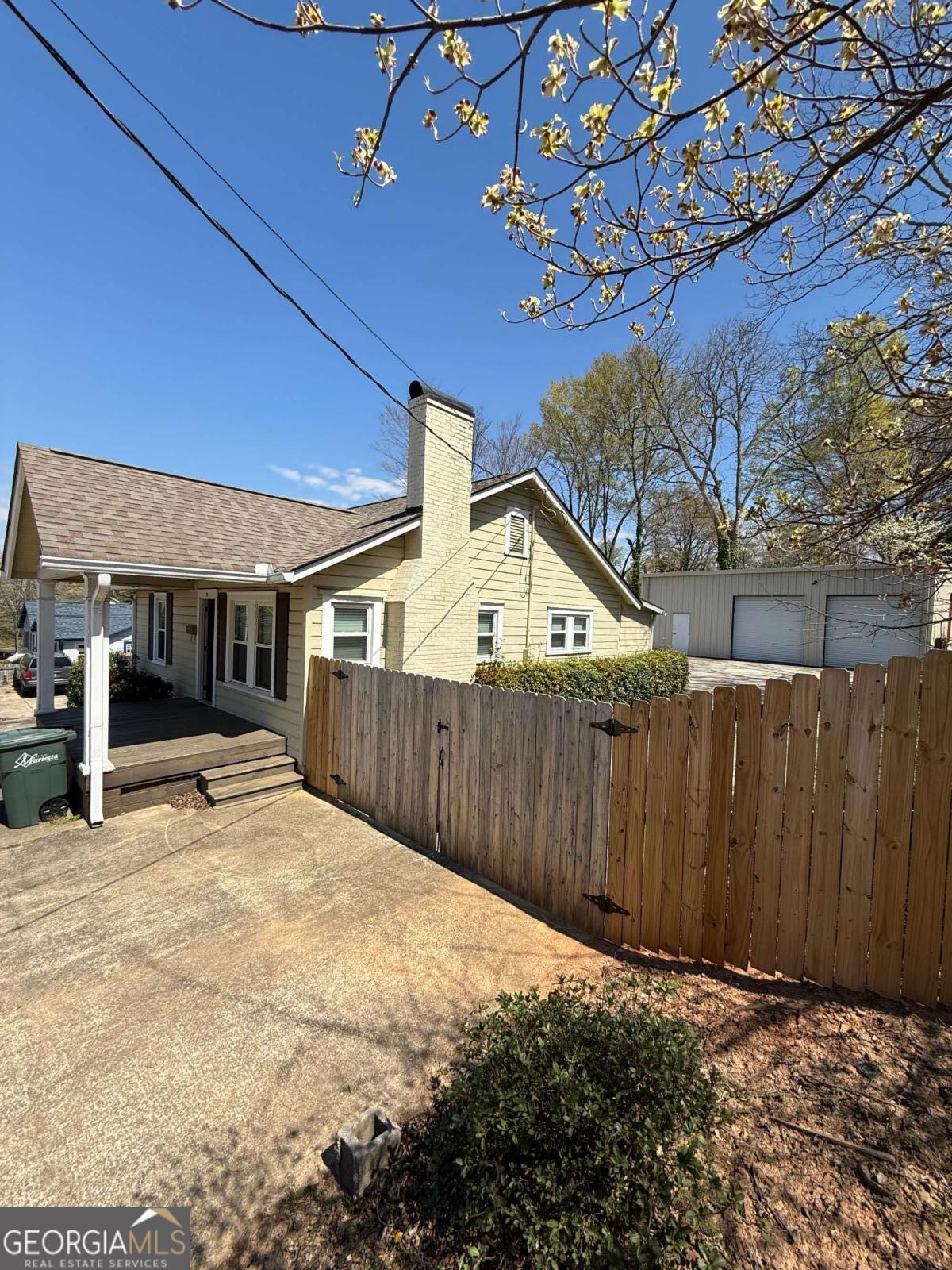Renovated property has 2 building on one lot. Front building used as a professional office. Free standing industrial warehouse in the back at 1,300 sq ft & 15' ceiling height. Fenced and gated. Parking lot for multiple vehicles.