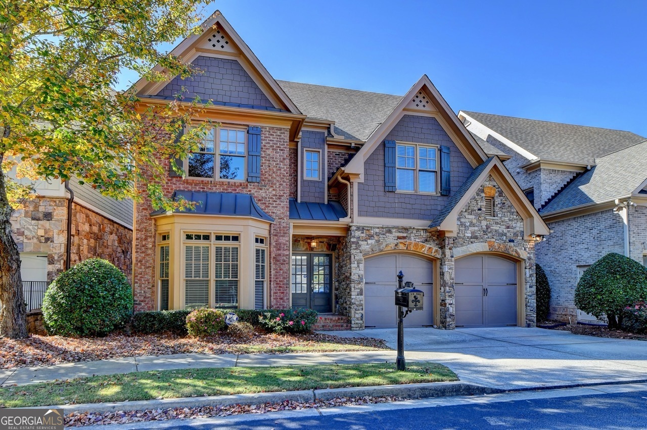 Experience luxury living in this elegant ParkSide Manor 5BR/4BA home, featuring a fully finished basement and located in one of Alpharetta's most desirable location and premier neighborhoods. Just steps from Webb Bridge Park and minutes from Avalon, Halcyon, and North Point Mall, this home offers an ideal combination of comfort, convenience, and community. Features include hardwood floors, fireside family room, coffered ceilings, and a chef-style kitchen with stone counters, double ovens, gas cooktop, and stainless appliances. Main level offers a guest suite with full bath. Upstairs includes an oversized primary suite with sitting area, spa-like bath, and walk-in closet, plus two additional bedrooms with shared bath. The finished basement includes a media room, rec space, and additional bed/bath. Enjoy a private backyard with patio and direct Web bridge park access. Located in a top Alpharetta school district, with easy access to GA-400. PLEASE NOTE: MEETING THE QUALIFYING CRITERIA AS FOLLOWS IS REQUIRED BEFORE A SHOWING CAN BE SCHEDULED. Minimum credit score: 740 - Verifiable income: At least 3 times the monthly rent- Minimum lease : 12 months