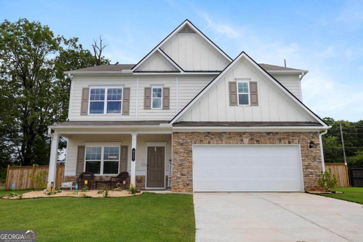 **Immaculate 2024-Built Home 4 Bed 2.5 Bath Office + Loft Cul-de-Sac Location** Welcome to this stunning, move-in ready 4-bedroom, 2.5-bathroom home built in 2024, nestled in a quiet cul-de-sac with exceptional curb appeal. This beautifully maintained home offers modern elegance and functionality. Step into a charming entryway that leads to a gorgeous formal dining room-ideal for hosting dinner parties. The spacious open-concept kitchen flows seamlessly into the living area, creating the perfect space for entertaining. Enjoy cooking with ample counter space, modern appliances, and stylish finishes throughout. An office on the main level provides the perfect work-from-home setup or quiet study space. Upstairs, you'll find an oversized master suite featuring a luxurious ensuite bathroom with a soaking tub, separate shower, and a generous walk-in closet. The open loft area upstairs is perfect for a media room, playroom, or second living space. Outside, the backyard is your private retreat-ideal for summer barbecues, outdoor fun, or simply relaxing. This is truly a rare opportunity to own a nearly brand-new home in an excellent location. Don't miss your chance-schedule a private showing today!