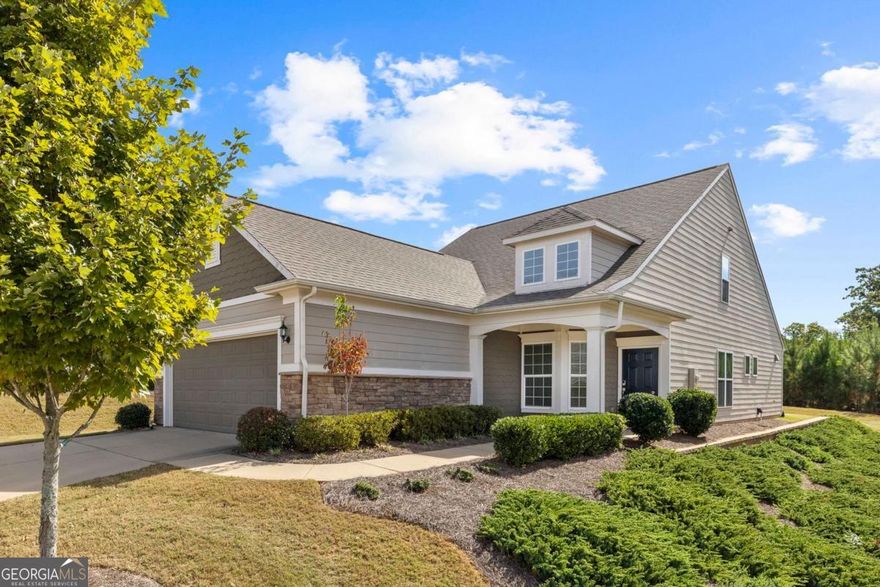 Like-New Taft Street Model with Loft in Del Webb Lake Oconee! Step into this beautifully maintained 3-bedroom, 3-bath home featuring the popular Taft Street floor plan with an upstairs loft. The main level offers an open-concept design with a spacious living room, dedicated office, and cozy den just off the cook's kitchen-complete with granite countertops, a large island perfect for gathering, and ample cabinetry. The covered porch extends your living space outdoors and is already wired and ready for a jacuzzi!  Upstairs, you'll find a generous loft/living area, third bedroom, and full bath-ideal for guests or multi-generational living. Enjoy all the incredible Del Webb Lake Oconee amenities, including a clubhouse, fitness center, indoor and outdoor pools, pickleball and tennis courts, community garden, and lake access. Lawn care is included in the $362 monthly HOA, allowing you to truly relax and enjoy the resort-style lifestyle this community is known for.