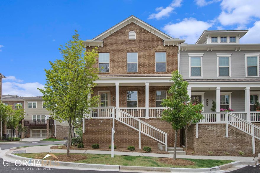 Welcome home to 730 Topsail Lane, a gorgeous three story end unit townhome located ideally in Alpharetta minutes from Lifetime Fitness, 5 minutes from Avalon, and 7 minutes from Downtown Alpharetta! Top Alpharetta schools include Alpharetta High School - just minutes down the road, award winning Webb Bridge Middle School and New Prospect Elementary. Built in 2020 this meticulous home shows like new! This desirable Edison Plan by Lennar features a wonderful open floor plan, 3 bedrooms and 2 full and 2 half bathrooms. Oversized windows on the main floor let all the sunlight in to this beautiful home that is flanked by a covered porch in the front and a sunny deck in the back. Perfect for growing your favorite plants and relaxing with friends and family. You will love the designer kitchen with beautiful functional cabinetry, plenty of counter space, island with seating for four, coffee bar area, granite countertops, stainless steel appliances, vented range hood and engineered hardwood flooring. A generous walk-in pantry offers ample storage. A great room with a fireplace and a spacious dining area sit on either side of the luxury kitchen. The third floor features the primary suite equipped with tray ceiling, walk-in closet and a bathroom with double sinks and an oversized shower with a seat. Two additional sunny bedrooms with generous closets, a hall bathroom with a combination tub/shower and a conveniently located laundry room are located adjacent to the primary suite. In addition, a 9 ft by 9 ft loft area can function as work or play space with room for a sofa and more. This home is complete with a 2-car rear entry garage and attached driveway. When entering through the garage you are on the lower level which features a spacious bonus area with 2 large walk in closets and a half bath. This area is ideal for an office, exercise room, additional family/movie room or space for your favorite hobby. This homeowner covered all the details when preparing this home for you - paint touchups, professional cleaning for windows, carpeting, air ducts, dryer vent, and whole house deep cleaning. This gem, nestled in a quiet community, awaits!