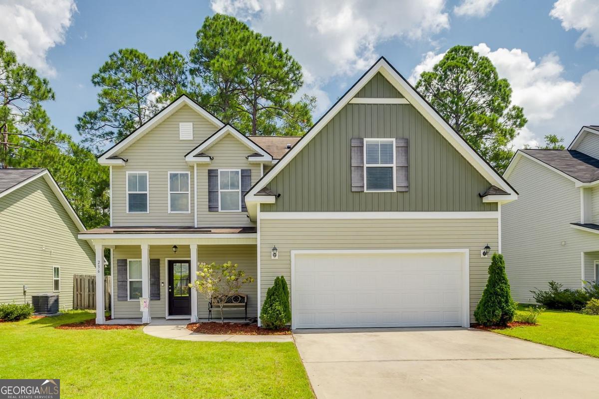 Welcome home to 236 Freedom Trail located in the desirable South Effingham school district. This lovely 4 bedroom 2.5 bath home is a must see! Downstairs features a bright and open floorplan, half bath, breakfast area and fully equipped kitchen with a pantry to die for! In the kitchen you will find recessed lighting, stainless steel appliances, ample cabinetry, Breakfast bar & countertop space. All four bedrooms are on the second floor. The Owners Suite features a double tray ceiling, spacious walk-in closet and Ensuite bath w/double vanities and large tub/shower combo. 3 additional bedrooms share a full bath. The fenced backyard has a wooded view and is perfect for entertaining! Beautifully landscaped yard complete with irrigation system. Conveniently located close to schools and a short drive to Rincon, Pooler, Gulfstream, GA Ports & The Hyundai Plant.