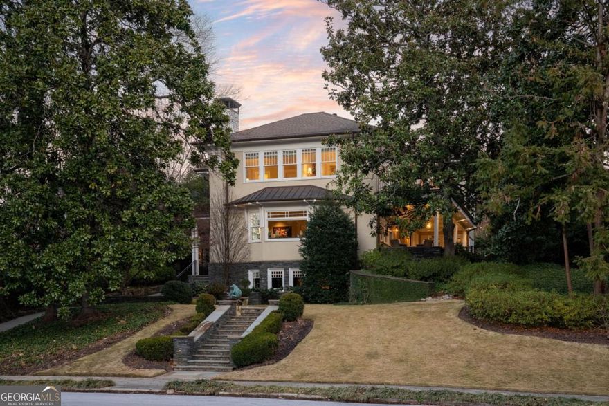The home will come back on the market late Summer 2025 with the same Agent. Built in 1912 - Reimagined in 1993 and 2011.  81 Peachtree Circle is not a renovation it is a complete rebuild of the original home. A new foundation was poured and every wall, window, door, and bathroom completely replaced to exacting standards by RLS Construction.  The home has a tax effective date of 1995. Originally built in 1912 for the Mayor of Atlanta, Courtland S. Winn.  The aptly named Winn Park is around the corner. Since 1912 there have been only four owners. Built on a grand scale this is truly a home for entertaining, yet intimate enough for your everyday living. Step inside to the foyer which leads to the 23 foot Hall, on the right is the 28 foot Living Room, to the left is the 19 foot Dining Room. All three rooms have quarter sawn oak flooring. The hallway has detailed mahogany inlay. The Dining Room, Hallway and Family/Sunroom connect to the 43 foot covered, entertaining porch.      The open plan Siematic and Miele dine-in Kitchen offers an island, bar, and all the best appliances, including wine fridge, two dishwashers, warming draw, ice maker, built in frig./freezer drawers, 48" frig/freezer, trash compactor, double oven, induction cooktop and more.  A Family Room connects to the kitchen offering a cozy room for television and relaxation.  A half bath completes the main level.     Take the Elevator or walk up the grand staircase to the upper level and enjoy Four Bedrooms with Ensuite Bathrooms with fitted closet systems.  Wood flooring in the hall and three bedrooms reused the original 1912 heart pine flooring many of the planks are cut to the length of the rooms a rarity only used in the past. Off the center hallway is a generous Laundry Room.  The Primary Suite offers the upmost privacy with remote blackout shades and access to a private outdoor deck with views of the Midtown Skyline.  The Primary Suite has a full walk in closet with island, The bath offers Commode Room, Steam Shower, Soaking Tub, Dual Vanities and storage.  Walk up stairs to the Attic offering more storage and access to the well placed HVAC Equipment on the roof.    The Lower level offers another grand central hallway with coffered, high ceilings and elevator access.  The wide width flooring is reclaimed to add history and interest as you enter the hallway.  This level also has the Media Room and the Fitness Room.  There is a wet bar, with dishwasher and refrigerator with ice maker.  A climate controlled Wine Cellar offers storage for 1100+ bottles keeping your collection aged to perfection.  The Lower Level includes a data center for the home automation by Control 4, Storage Rooms, Utility room, Laundry Room complete with workshop, and a safe room built with reinforced concrete walls and roof including alarm and land line phone.    Every room in the home including outdoor porches have built in speakers connected to the Control4 smart home automation. The home automation controls every aspect of lighting, security cameras, alarm, garage doors, TVCOs and sound including the gas lanterns at the front and rear doors.  All the up to date AV and Media convey with the home.    The three car garage offers additional storage and the third bay offers a front and rear access for a complete drive through from driveway to alley.  The Irrigation water is from a 750 foot deep private well.  The home has a whole home water filtration system.    See the detailed Features sheet offered in the Agents Documents.