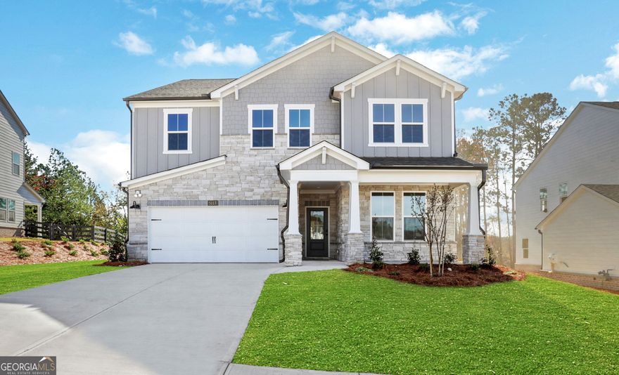 FINAL OPPORTUNITES--EAST FACING CORNER LOT!  Welcome to the Riverside plan, a beautiful Single Family home located in the heart of Powder Springs built by Beazer Homes. Hillside Manor Community is located within proximity to The Avenue West Cobb, Marietta Square, Dinning, Top Cobb County Schools, Lost Mountain Park, Kennesaw Mountain and much more, making it an ideal choice for those seeking convenience and comfort.  This stunning home features 5 beds and 4 baths, offering ample space for comfortable living. The 3,132 sq ft layout includes a spacious living room, a modern kitchen with a large island, upgraded appliances, quartz countertops and a cozy everyday dining area. The primary suite boasts of a large walk-in closet, the primary bathroom features quartz countertops, a garden tub and separate shower with frameless glass, while the additional bedrooms provide plenty of room for family or guests. Step outside to enjoy 1/3rd acre lot, perfect for entertaining or relaxing. Additional highlights include a guest room on the main floor w/ full bathroom, a loft/media room that can easily be used as a game room, study, or additional family, as well as a 2-car Garage. Located in the desirable Hillside Manor neighborhood, this home is close to top-rated Cobb County schools, incredible parks, shopping, dining and more, making it an ideal choice for those seeking convenience and comfort. Beazer Homes is proud to be America's #1 Energy-Efficient homebuilder. In 2024, our homes achieved an average net HERS score of 37 (including solar) and a gross HERS score of 42-the lowest publicly reported scores among the top 30 U.S. homebuilders identified by Builder Magazine's Top 100 list (ranked by 2024 closings). Take advantage of our special buyer incentives which may include closing costs, design studio upgrades, FLEX dollars, and more. Contact us today to learn more about how you can benefit from these exclusive offers.