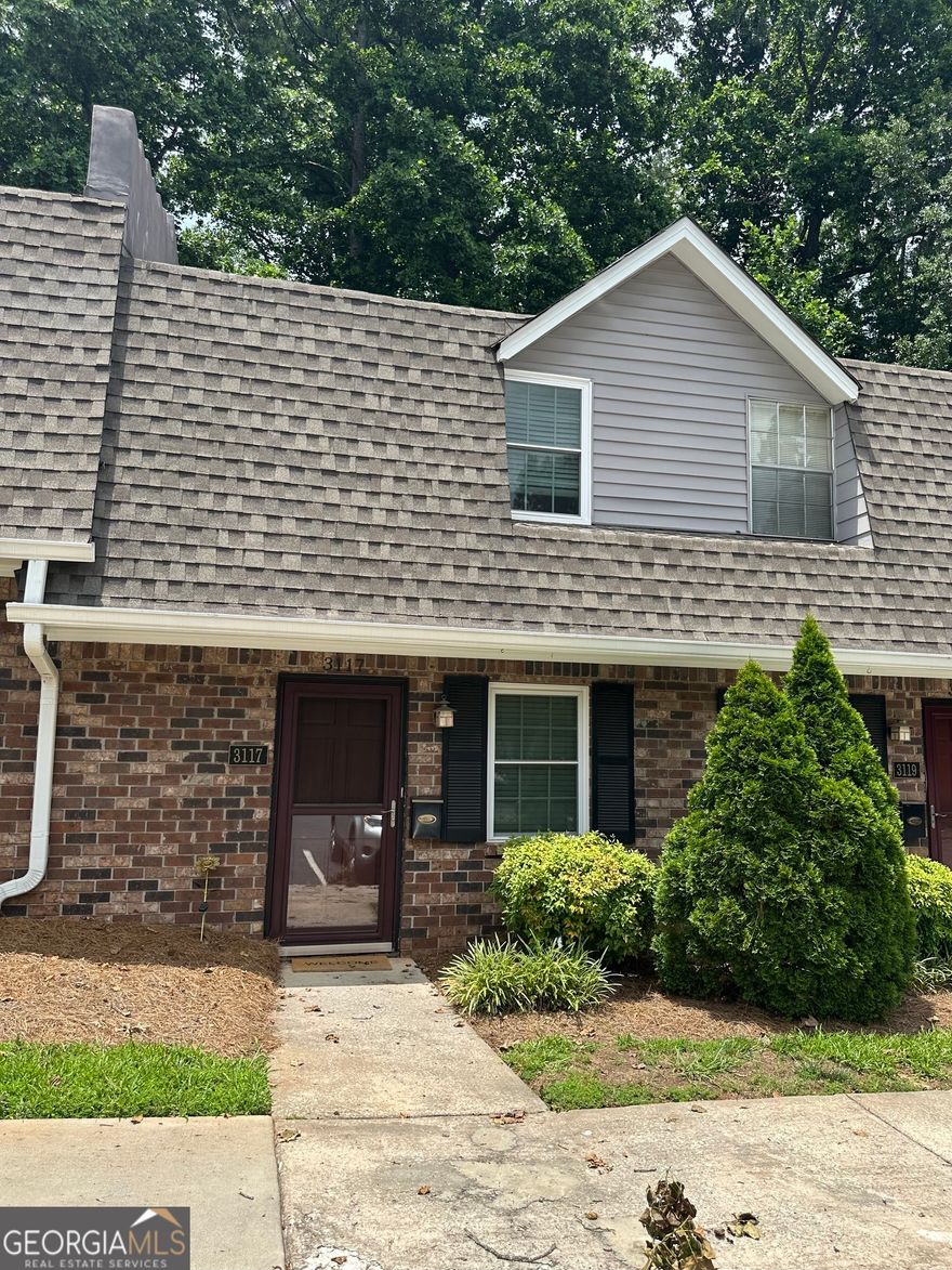 Great opportunity at great location. 2 story 2 bedrooms/1.5 bathrooms townhome is waiting for your personal touch. It features new double pane windows, newer HVAC, newer water heater, newer glass top stove, new garbage disposal, new remotely operated thermostat, ceramic floors in kitchen and bathrooms, washer and dryer.    Secluded location, small community, private patio facing wooded area, swimming pool just a few steps away makes a living here tranquil and cozy. Close proximity to major roads, I-75, I-285, downtown Smyrna, Battery, shopping and restaurants is giving you or your tenants the necessary comfort. With your TLC this townhome will become a desirable place of residency.  Additional storage available for each unit. FHA approved.  2% lender down payment assistance and free appraisal with preferred lender are available.