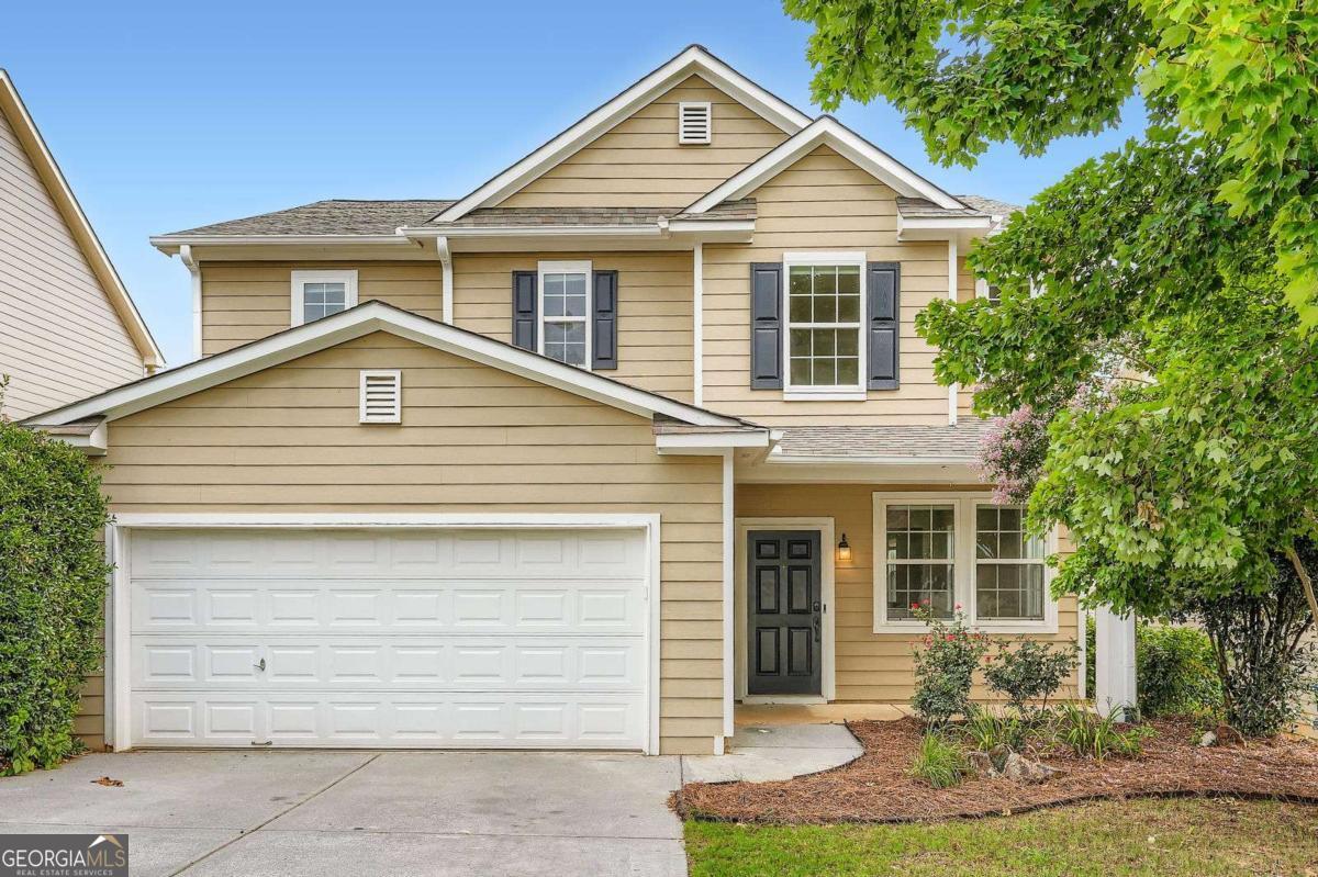 Move-in ready 4-bedroom, 2.5-bath two-story home in the desirable Park at Cedarcrest offers the perfect blend of comfort and convenience. From the inviting covered front porch to the beautifully landscaped yard, this home welcomes you in. Inside, you'll love the high ceilings, abundant natural light, and hard surface floors throughout the main level. The open floor plan features a front flex space-ideal for a home office or playroom-an open dining area, a spacious living room, and a bright breakfast nook. The central kitchen is a chef's delight with granite counters, custom backsplash, stainless steel appliances, an extended breakfast bar, and a corner pantry. Upstairs, the large primary suite offers a spa-like bath and walk-in closet. Three generously sized guest rooms share a full bath, and the convenient upper-level laundry makes chores a breeze. Enjoy the fully fenced backyard with a covered patio-perfect for outdoor entertaining. With a 2-car garage and access to fantastic amenities including a clubhouse, pool, playground, and tennis courts, this home has it all. Close to schools, shopping, dining, and entertainment-schedule your showing today!