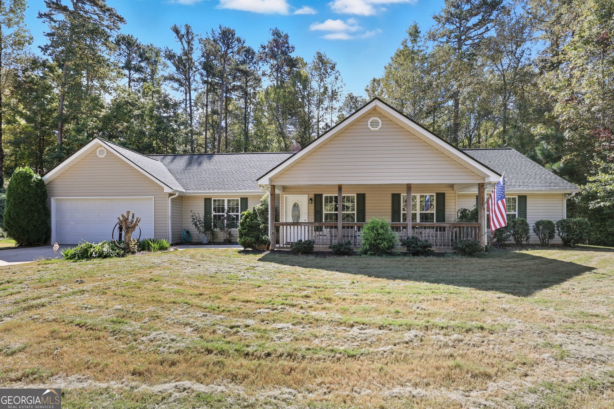 First time on the market! One owner! This immaculate zero step ranch-style home sits on a sprawling 1.41-acre lot with no HOA, offering the freedom and space you've been looking for. 2 bedroom and large office that can be used as a bedroom. From the moment you arrive, you'll be impressed by the incredible landscaping, lush green sod, and total curb appeal-all meticulously maintained and ready for you to enjoy. Step inside to find a home that's completely move-in ready, a clean and functional layout, and bright natural light throughout. Whether you're entertaining or enjoying a quiet evening in, this home delivers comfort and style in every room. Outside, experience unmatched privacy surrounded by mature trees, beautifully manicured grounds, and your very own creek. The outdoor space is ideal for gardening, relaxing, or simply taking in nature. Located in an unbelievable location that feels secluded yet offers convenient access to nearby amenities, this property truly has it all. ADA compliant home!