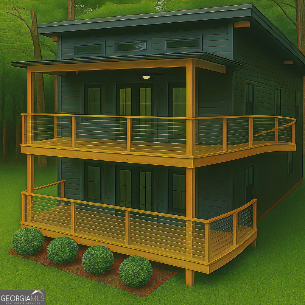 TO-BE-BUILT AT PRE-TARIFF PRICING!! (Lock in the interest rate now or wait until the home is completed, depending on your perspective on where economic indicators suggest interest rates are heading.!) Experience the pinnacle of mountain community living in this stunning to-be-built 3 bedroom, 2 1/2 bathroom, luxury modern mountain home, perfectly placed on a private 1.25-acre wooded lot in beautiful Mountain Creek Estates. Close to both US Forest Land and the serene Stekoa River, this beautiful community offers peaceful, natural beauty without the constraints of an HOA. This home was designed for comfort, style, and connection to nature; it blends timeless craftsmanship with modern luxury across two expansive levels. Highlights include: Gourmet Kitchen (with premium granite countertops, rich hardwood cabinetry, and high-end stainless steel appliances - built to impress and ready to entertain), Spacious Great Room (with soaring 16' ceilings, a cozy fireplace, and a wall of windows that flood the home with natural light and panoramic woodland views), Elegant Finishes throughout (including luxury vinyl plank flooring for durability and style, and porcelain tile in all wet areas for a sleek, modern touch), Expansive Outdoor Living (two oversized decks, with the upper covered deck wrapping around two sides of the home for al fresco dining, peaceful morning coffee, or sunset gatherings under the trees), Unmatched Privacy (with 1.25 acres of wooded tranquility, offering the perfect blend of seclusion and convenience). Just 5 miles from quaint downtown Clayton, you'll enjoy easy access to shopping, dining, hiking, wineries, golfing, and whitewater rafting, all while benefiting from the peaceful vibe of this lovely mountain community. Mountain Creek Estates has well-maintained county-paved streets, underground electricity, and water sourced from a community well. *Talk with the builder about adding a carport if interested.
